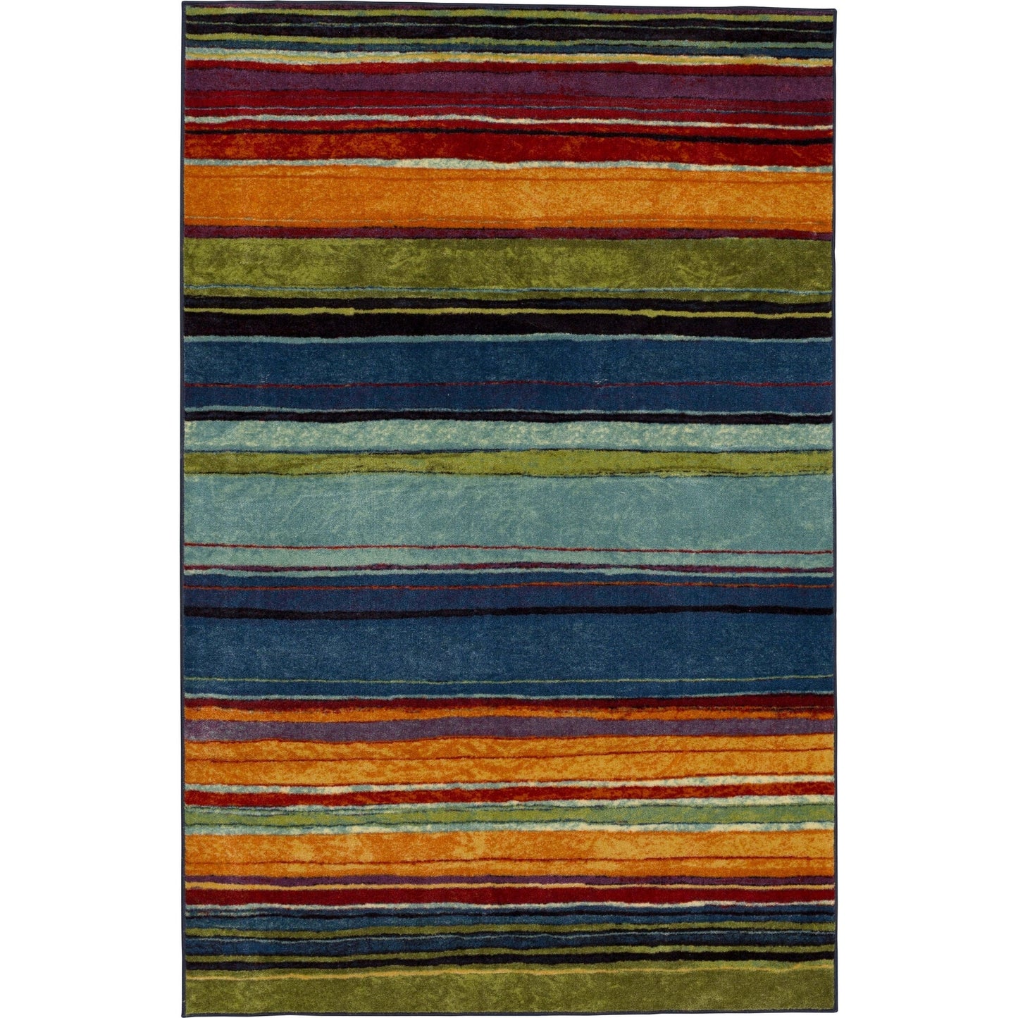 The Curated Nomad Sultan Mehrfarbig gestreifter Boho-Teppich