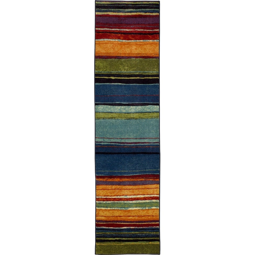 The Curated Nomad Sultan Mehrfarbig gestreifter Boho-Teppich
