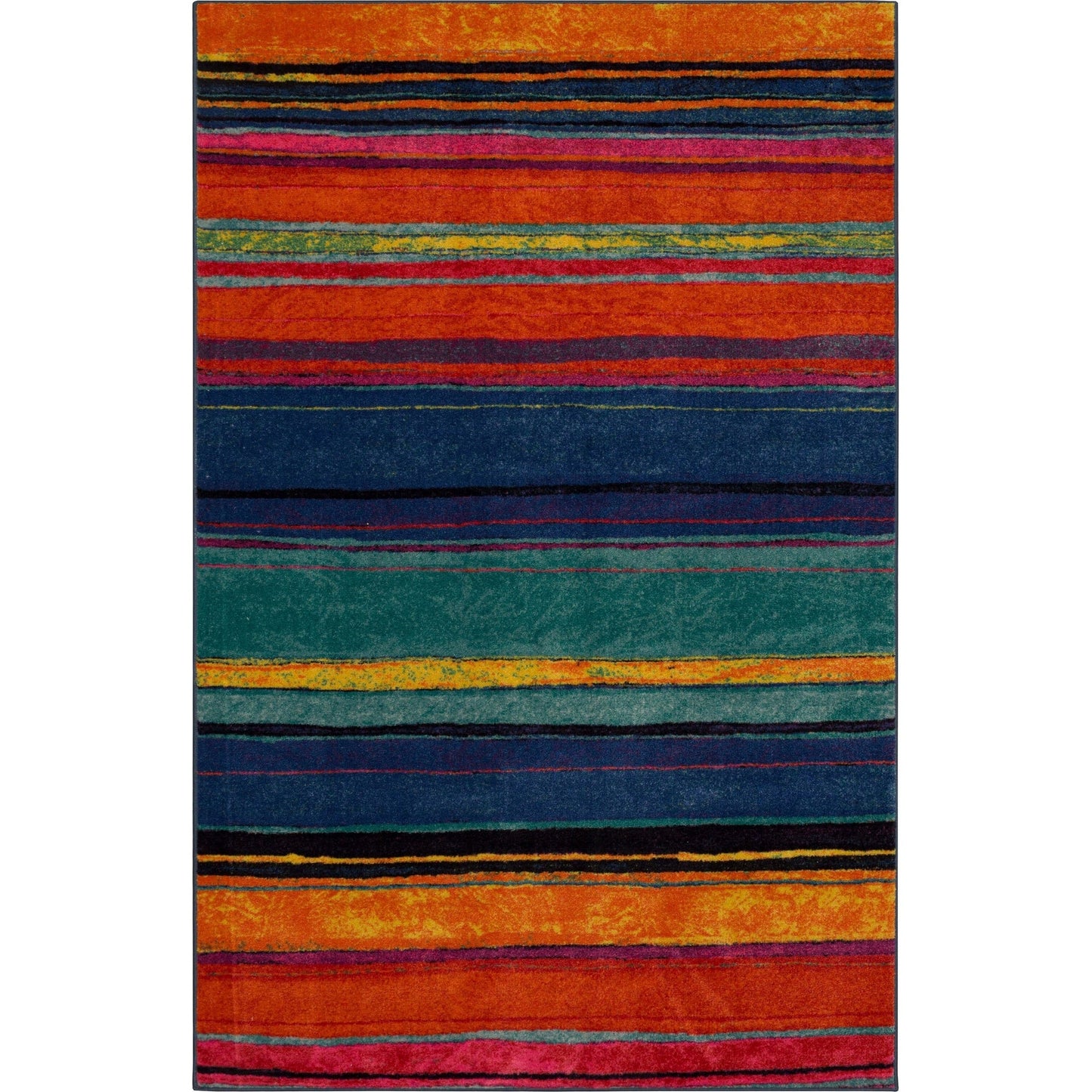 The Curated Nomad Sultan Mehrfarbig gestreifter Boho-Teppich