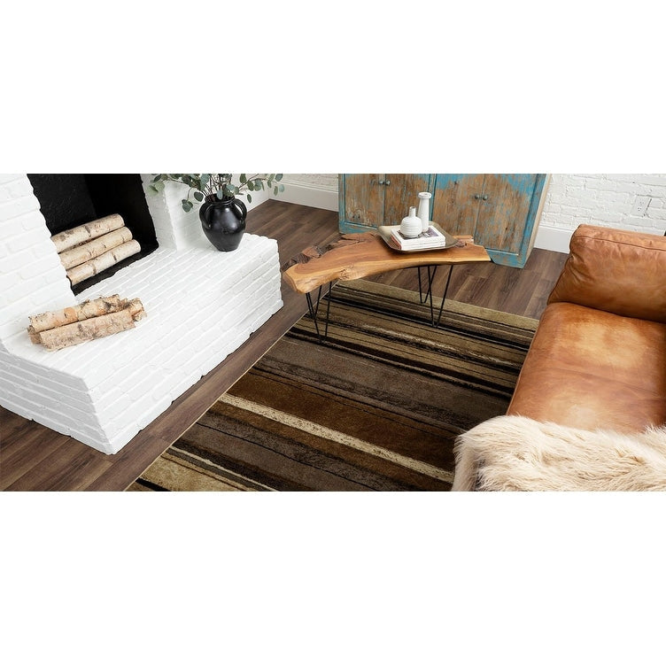 The Curated Nomad Sultan Mehrfarbig gestreifter Boho-Teppich