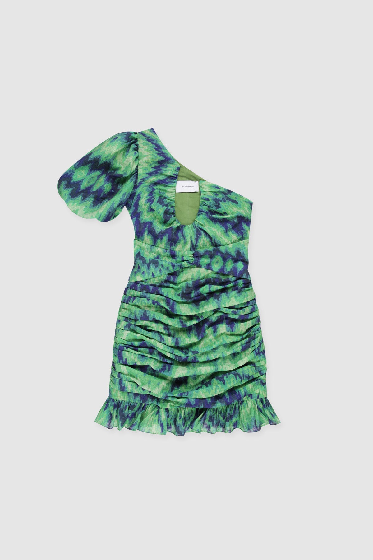 Asymmetrisches Minikleid „Seren“ – Regenwald
