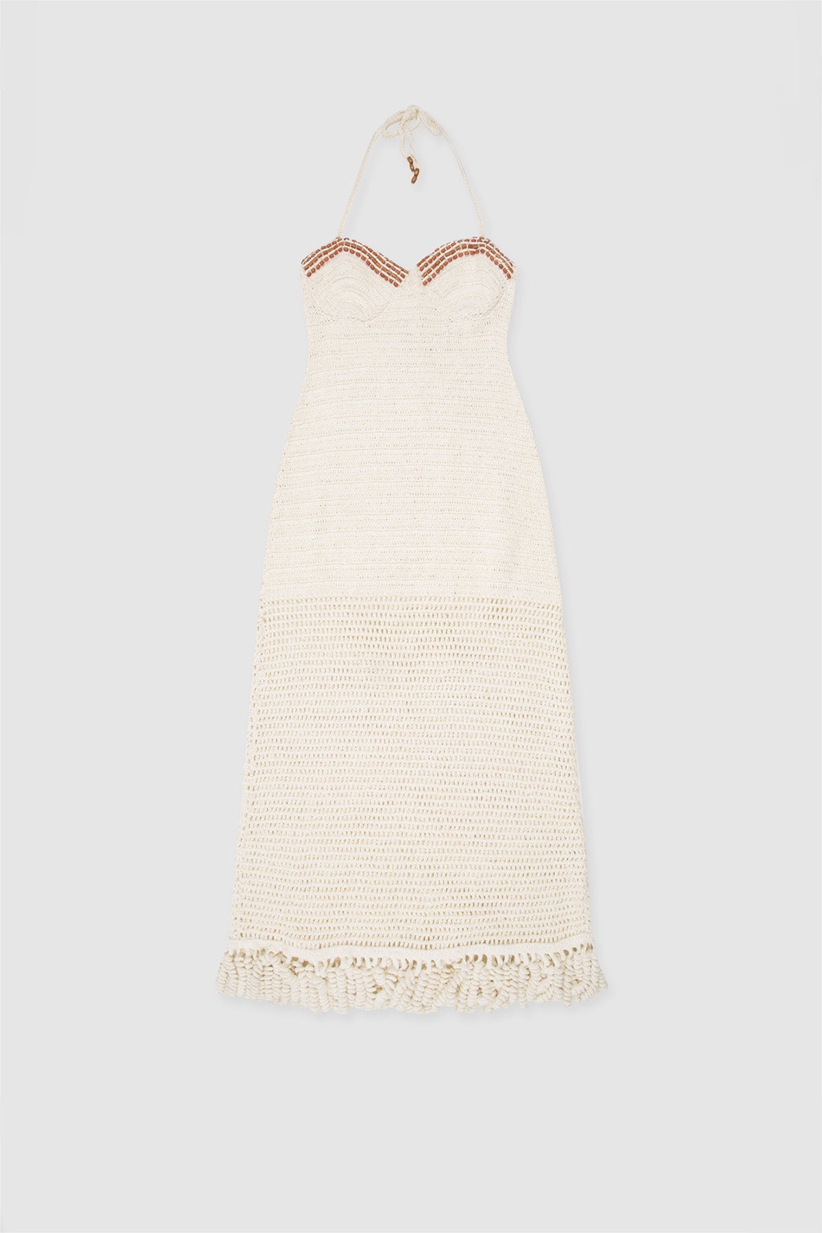 Ottavio Häkel-Midikleid – Elfenbein