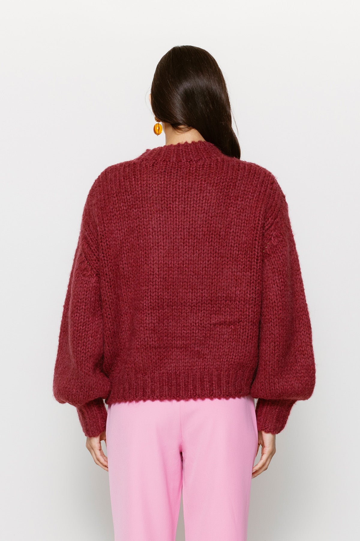 Filipa Swirl Strickpullover - Beere