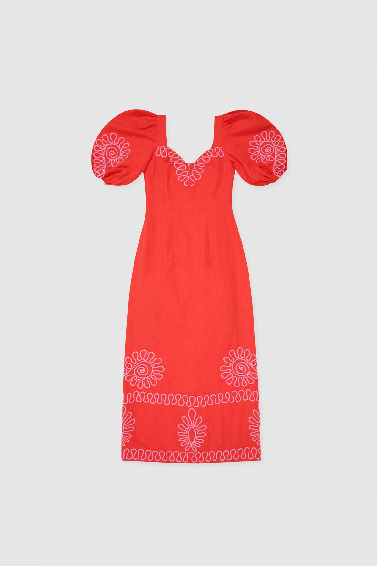 Carmensita besticktes Midikleid – Rojo