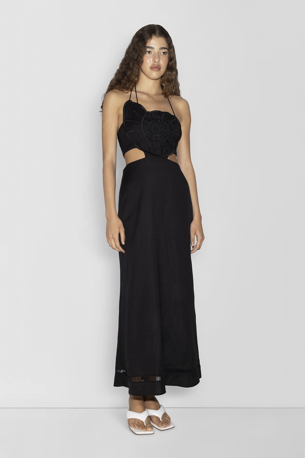 Cara Shell Maxikleid - Noir