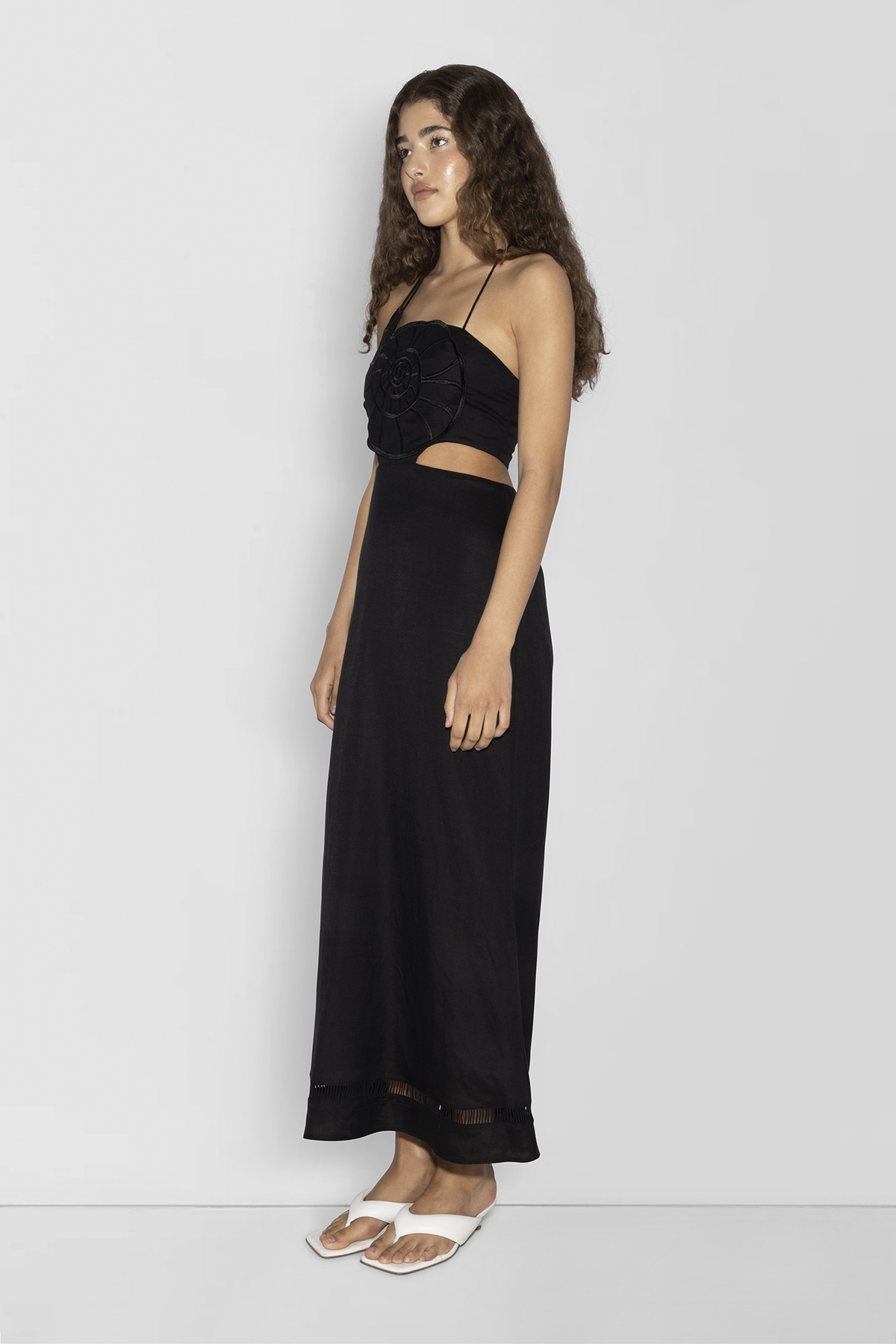 Cara Shell Maxikleid - Noir