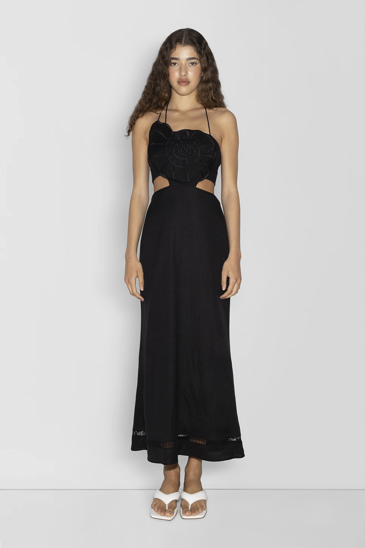 Cara Shell Maxikleid - Noir