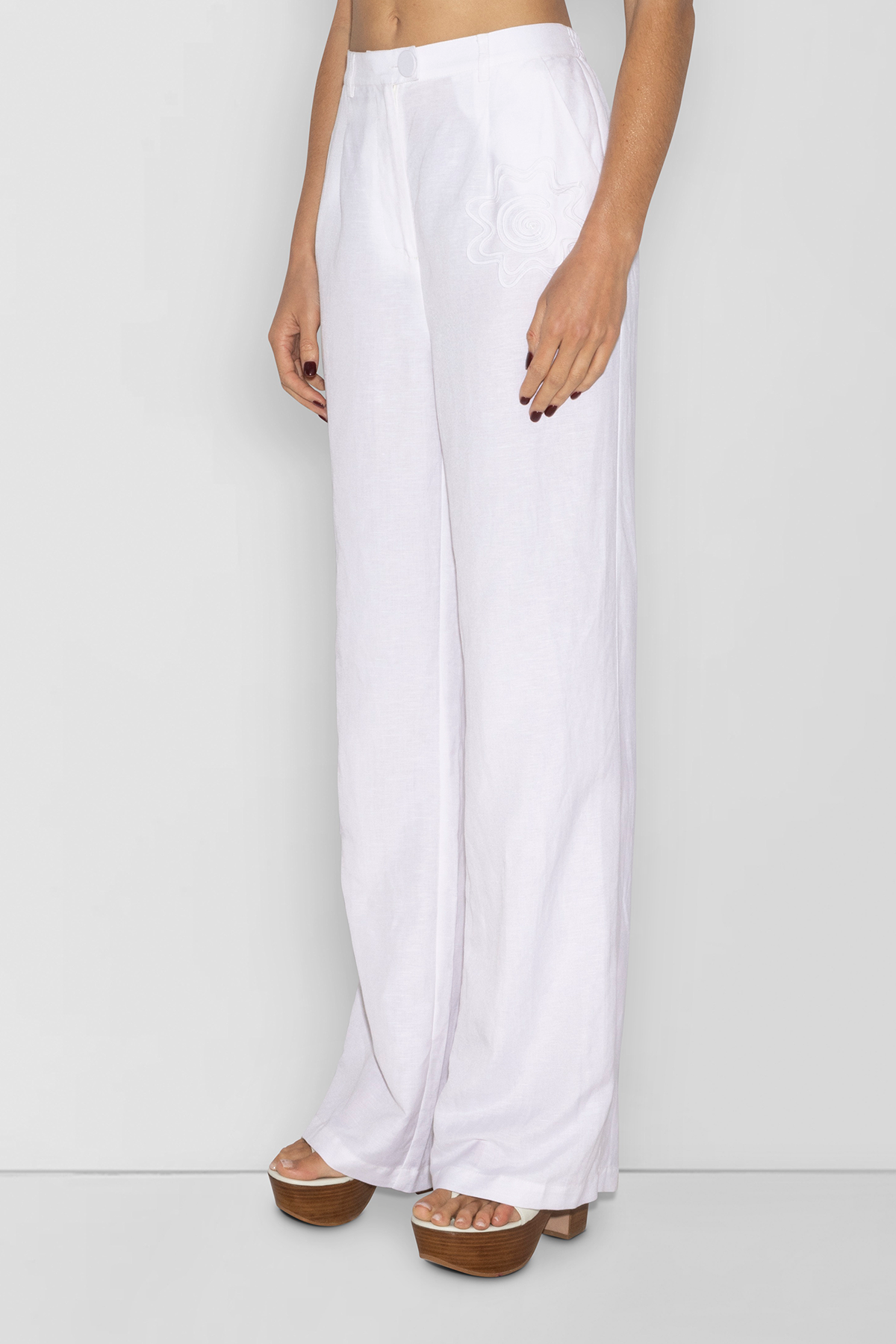 Cara Hose mit weitem Bein - Elfenbein