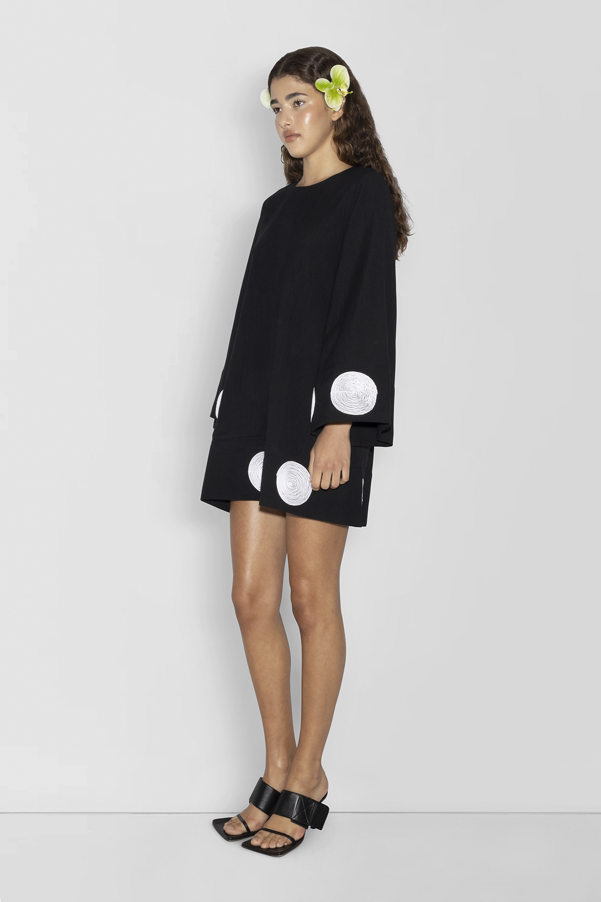 Filipa besticktes Minikleid – Noir