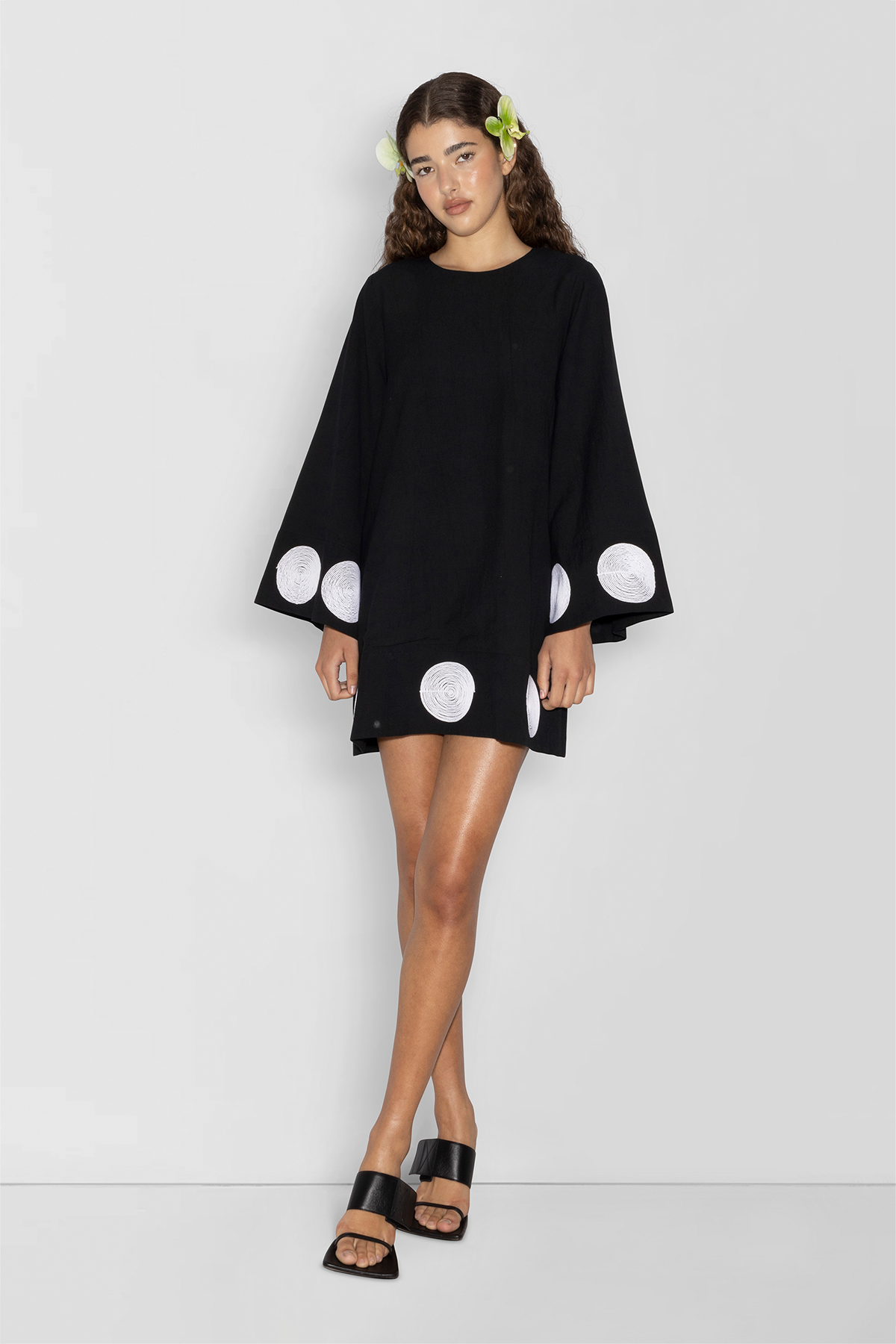 Filipa besticktes Minikleid – Noir