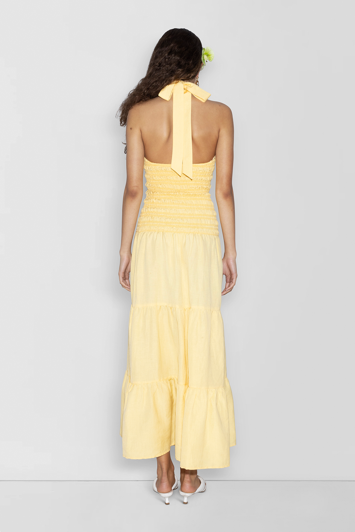 Ostia Gerafftes Maxikleid - Butter