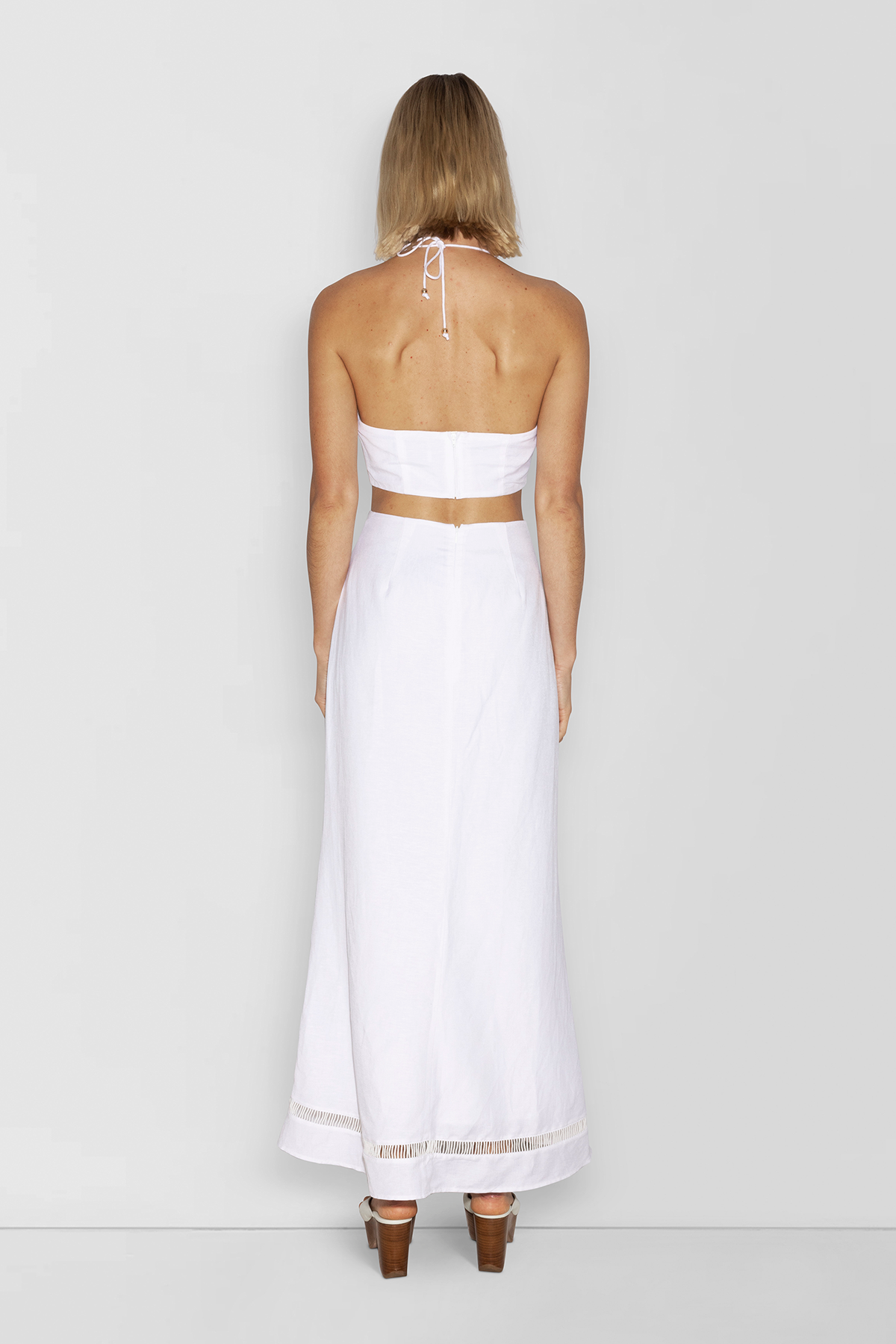 Cara Shell Maxikleid - Elfenbein