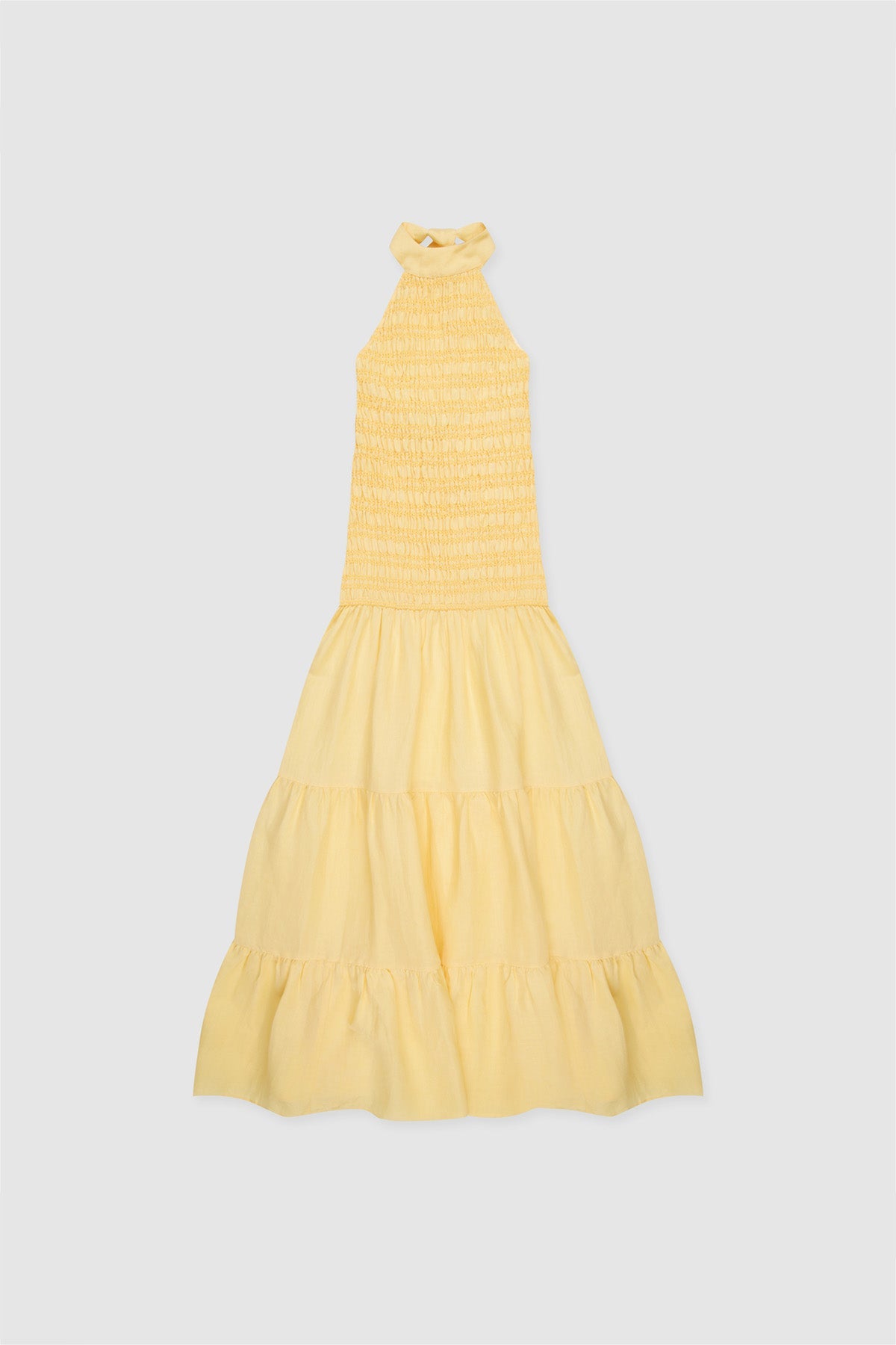 Ostia Gerafftes Maxikleid - Butter