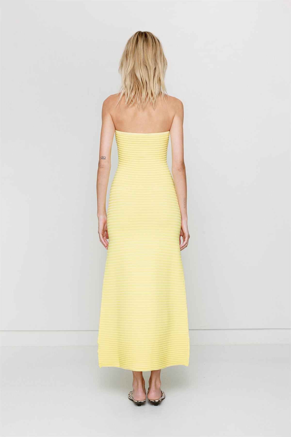 Sunmor Strick-Maxikleid - Butter