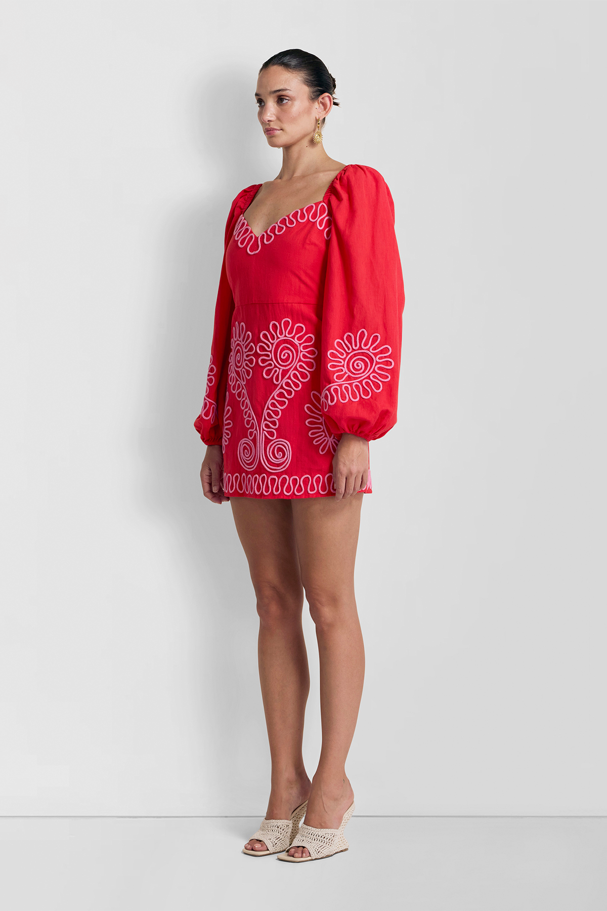 Carmensita besticktes Minikleid – Rojo