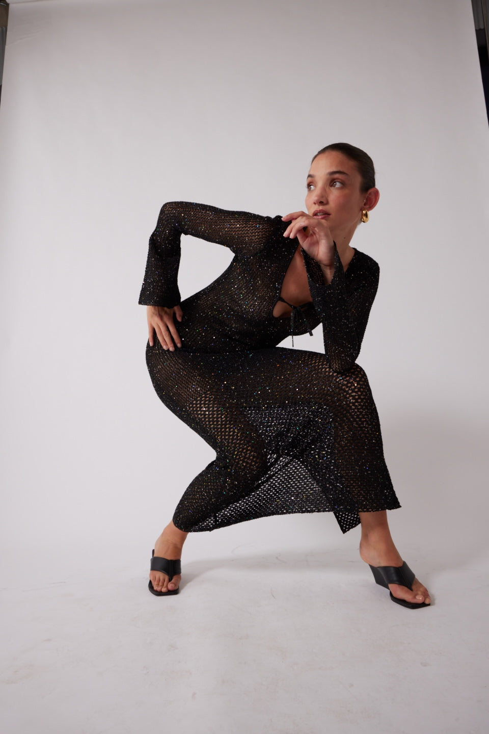 Coi Paillettenkleid - Noir