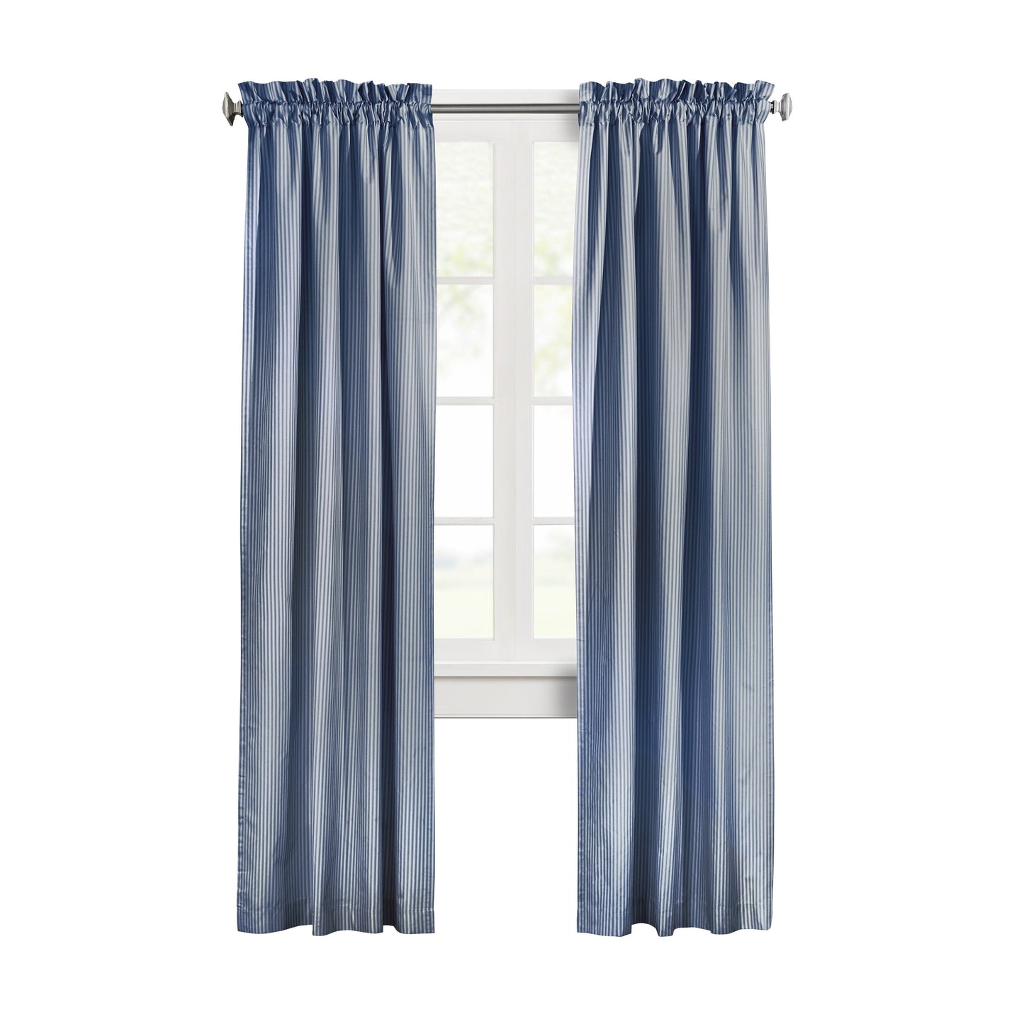 ThermaLogic Fenstervorhang-Set mit Streifen und Stangenaufsatz