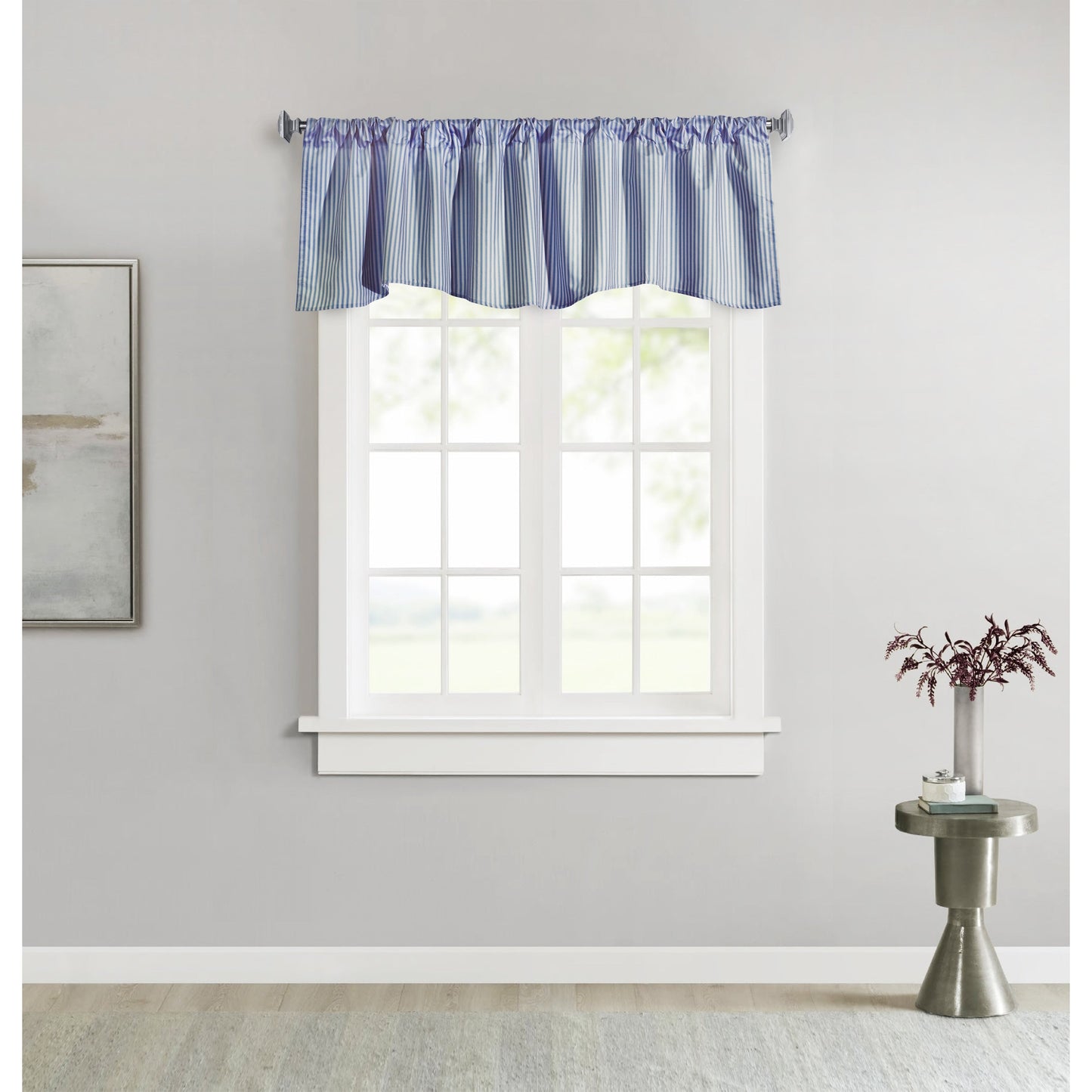 ThermaLogic Fenstervorhang-Set mit Streifen und Stangenaufsatz