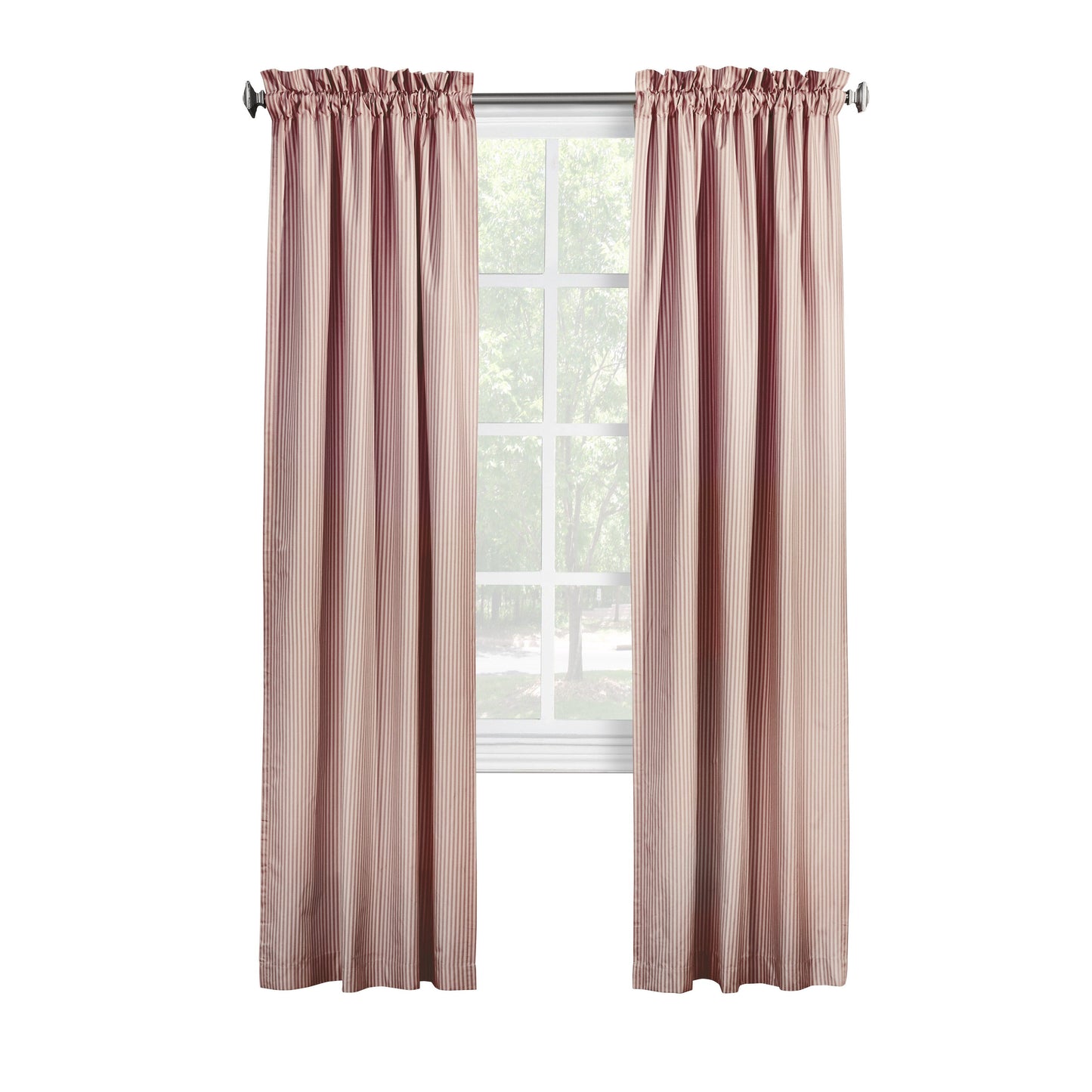 ThermaLogic Fenstervorhang-Set mit Streifen und Stangenaufsatz