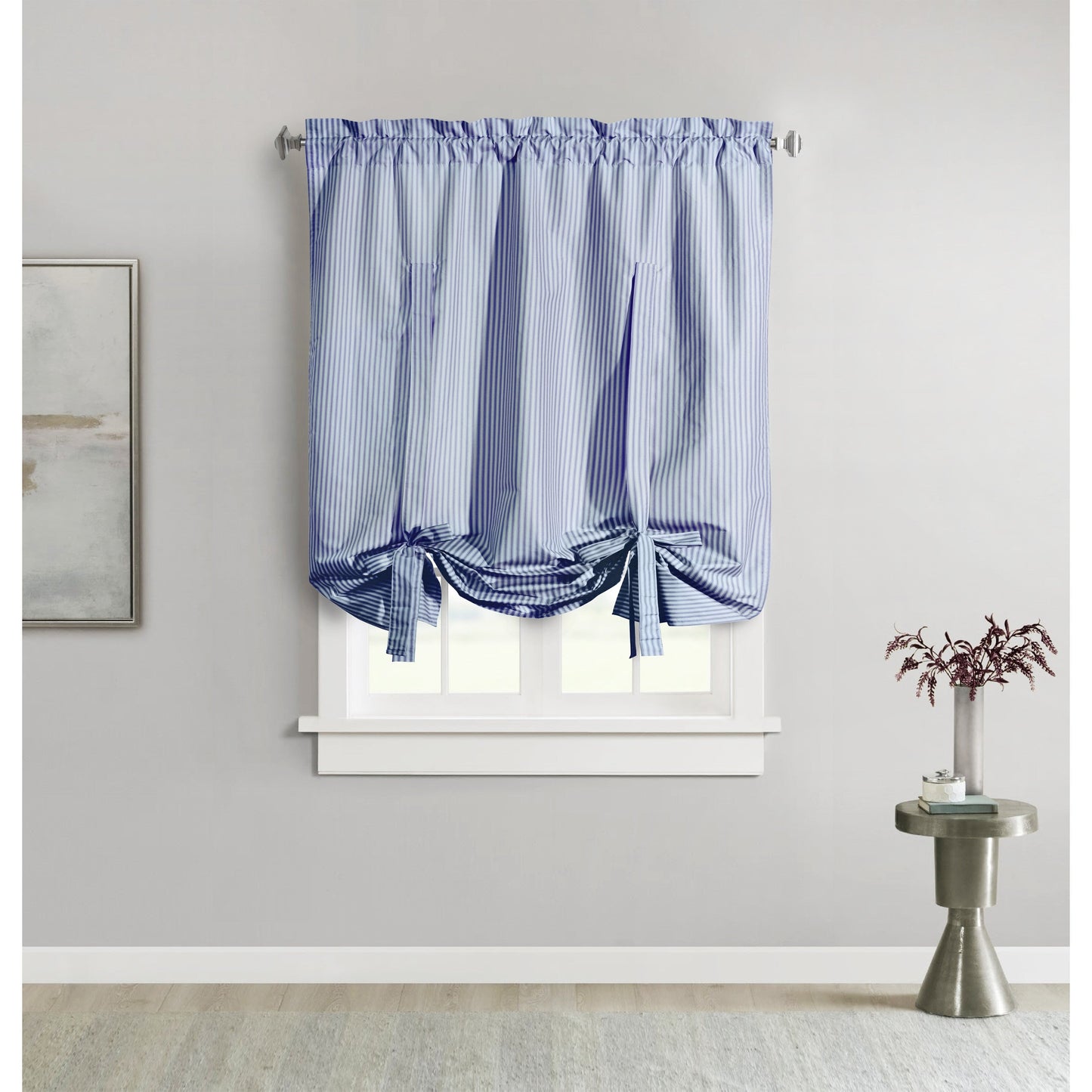 ThermaLogic Fenstervorhang-Set mit Streifen und Stangenaufsatz