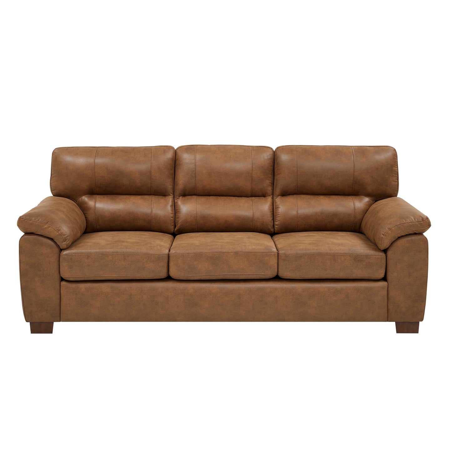 Three-Seat Leather Sofa - 30.5 D x 81 W x 34.5 H