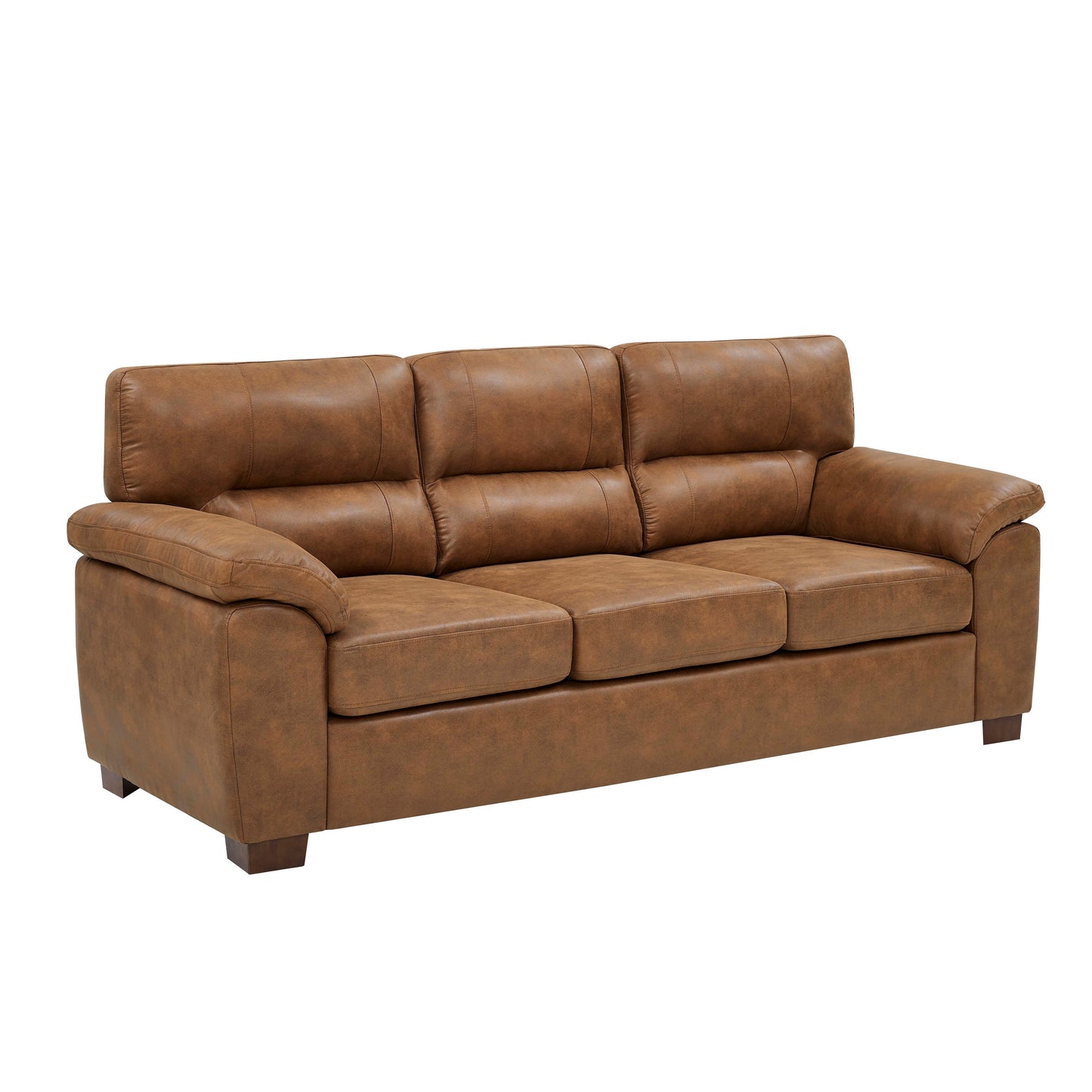 Three-Seat Leather Sofa - 30.5 D x 81 W x 34.5 H
