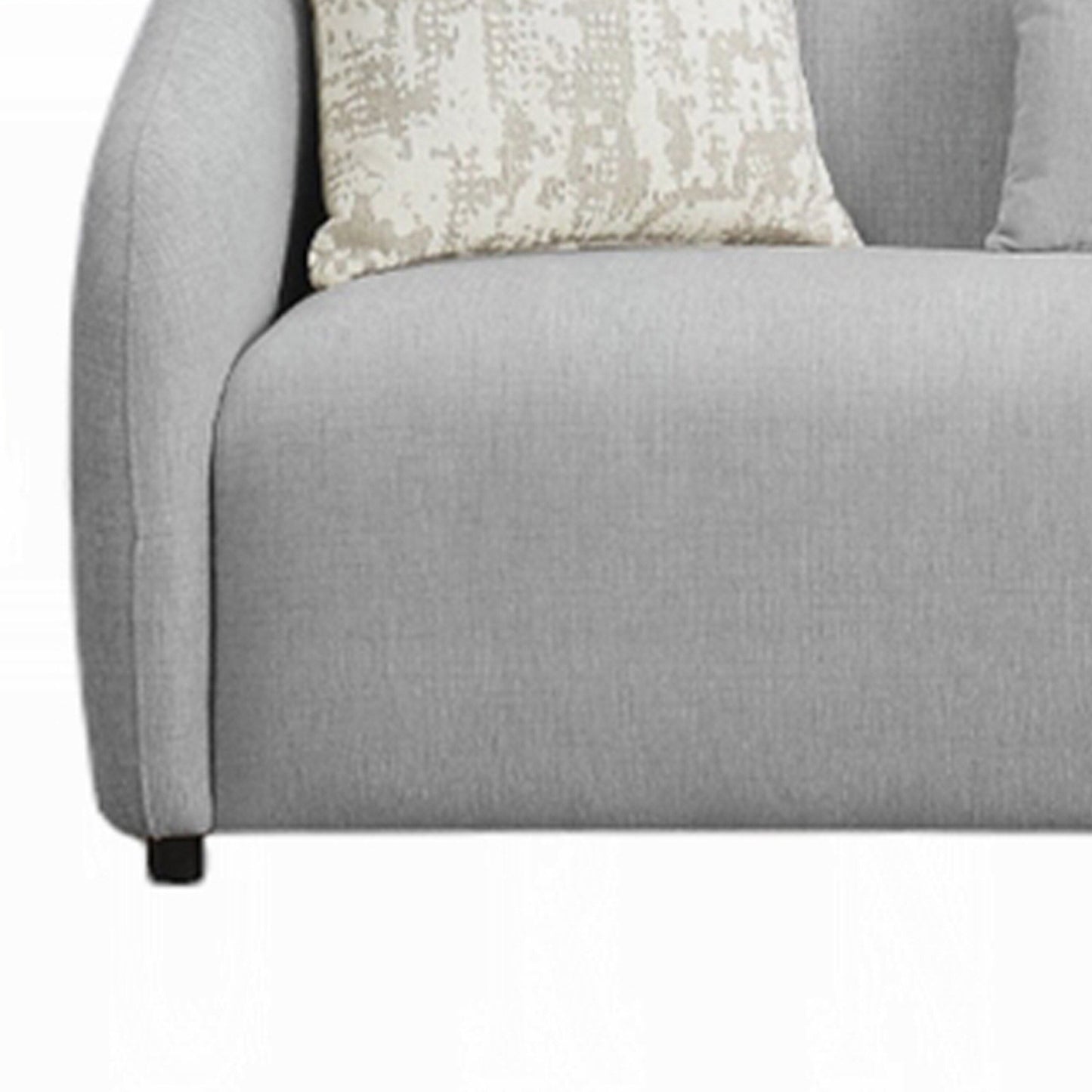 Tiena Sofa, 3 Accent Throw Pillows, Modern Light Gray Linen, 84 Inch