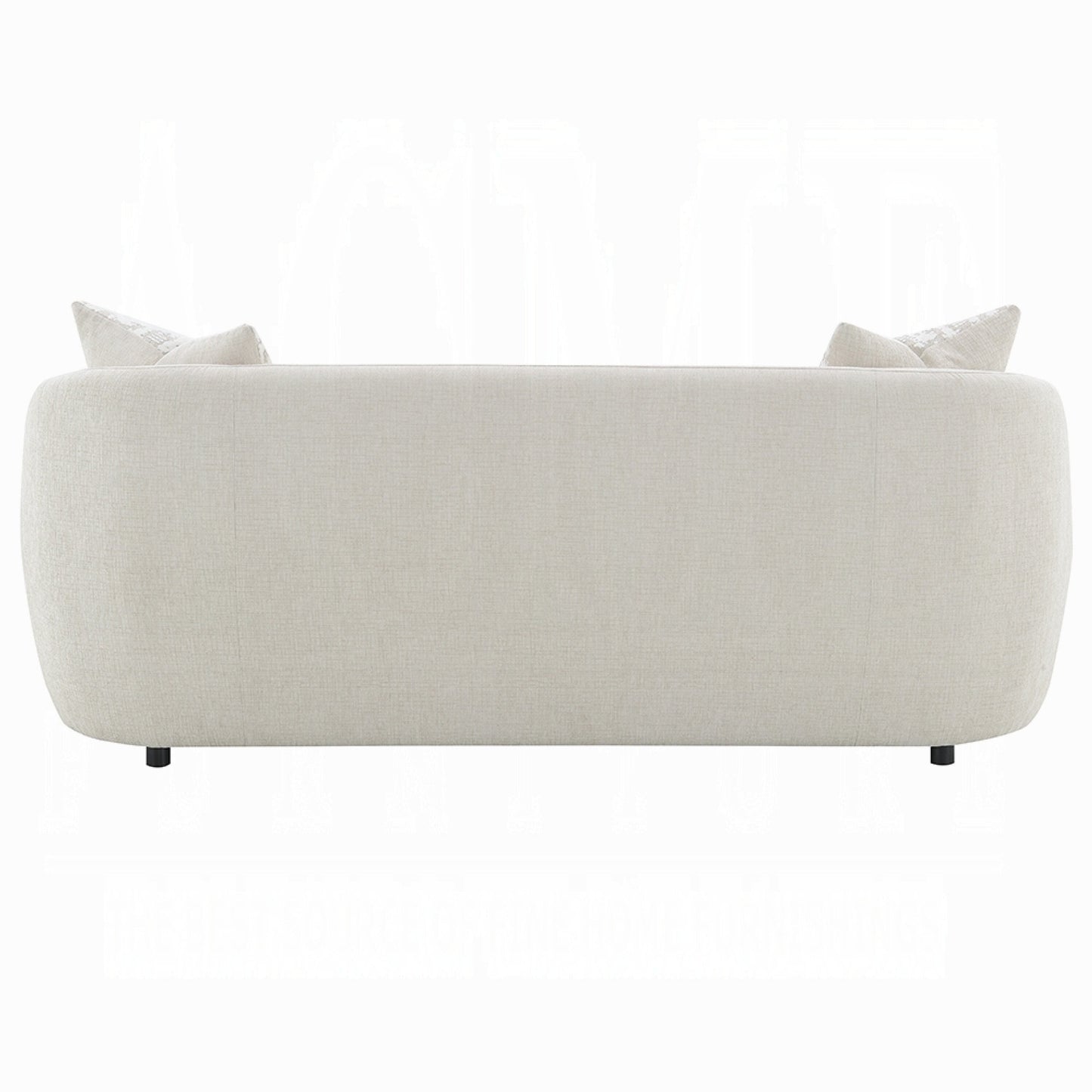 Tiena Sofa, 3 Accent Throw Pillows, Modern Warm Beige Linen, 84 Inch