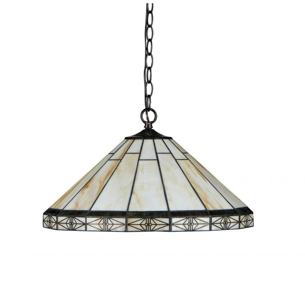 Tiffany-Stil Mission Design 2-flammige Bronze-Hängeleuchte