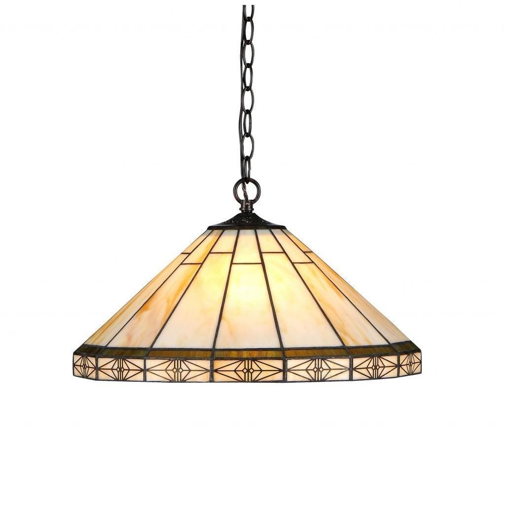 Tiffany-Stil Mission Design 2-flammige Bronze-Hängeleuchte