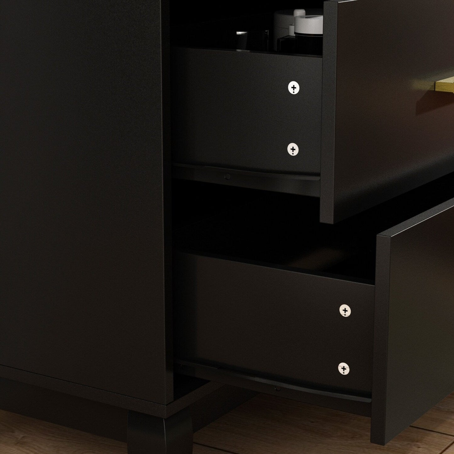 Timechee Kommode mit 6 Schubladen, 120 cm Breite, Doppelkommode, Beine aus Massivholz, Lackkommode