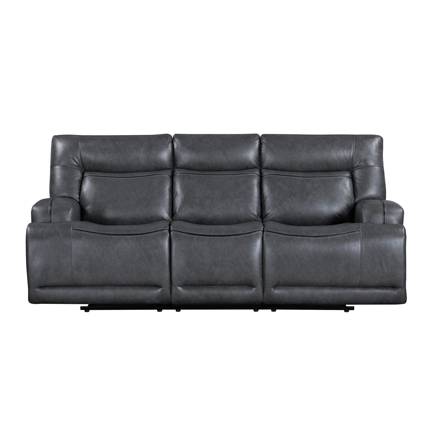 Tito Power Reclining Sofa, Gray, 91 Inch, Drop Down Tray, USB Port