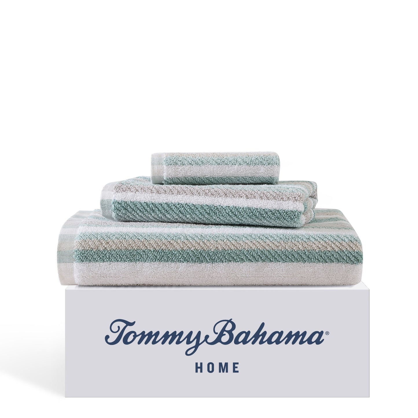 Tommy Bahama – 3-teiliges Handtuchset aus Baumwollfrottee mit Streifen „Ocean Bay“