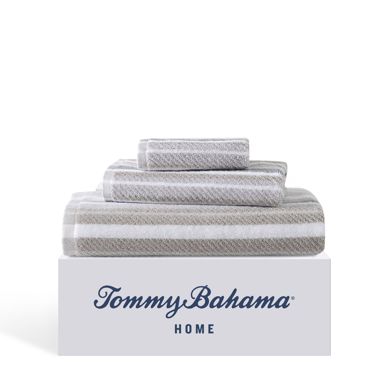 Tommy Bahama – 3-teiliges Handtuchset aus Baumwollfrottee mit Streifen „Ocean Bay“