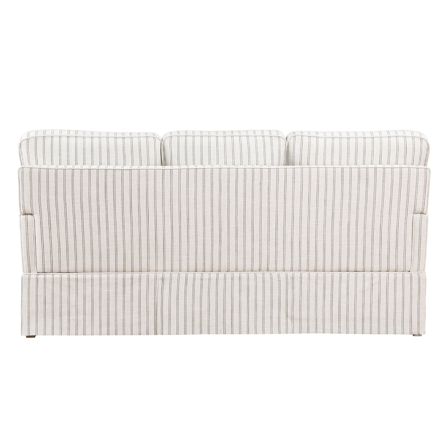 Tory Sofa with 4 Throw Pillows, Gray White Striped Polyester, 79 Inch