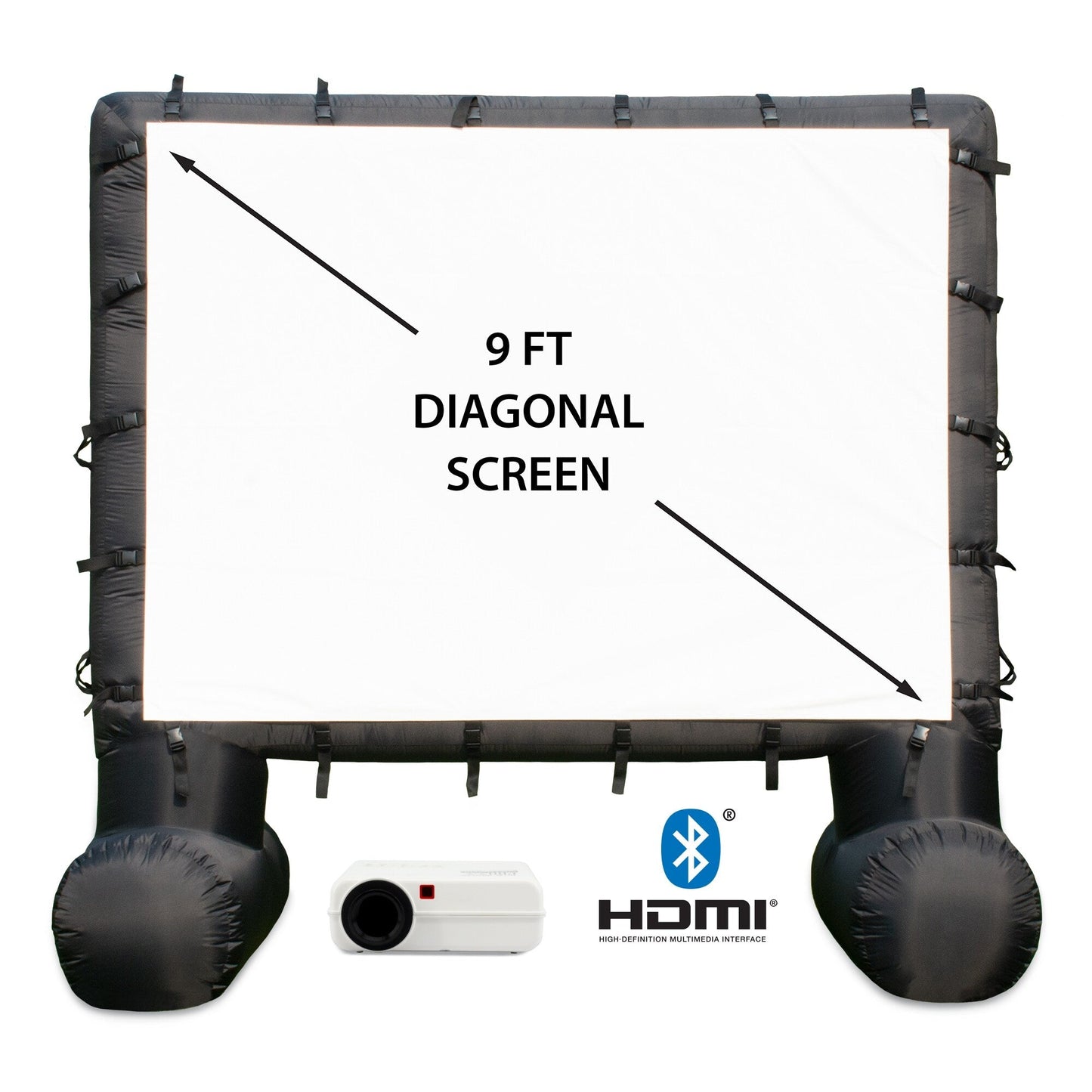 Total HomeFX 1500 Lumen Outdoor-Kino-Set mit aufblasbarer Leinwand