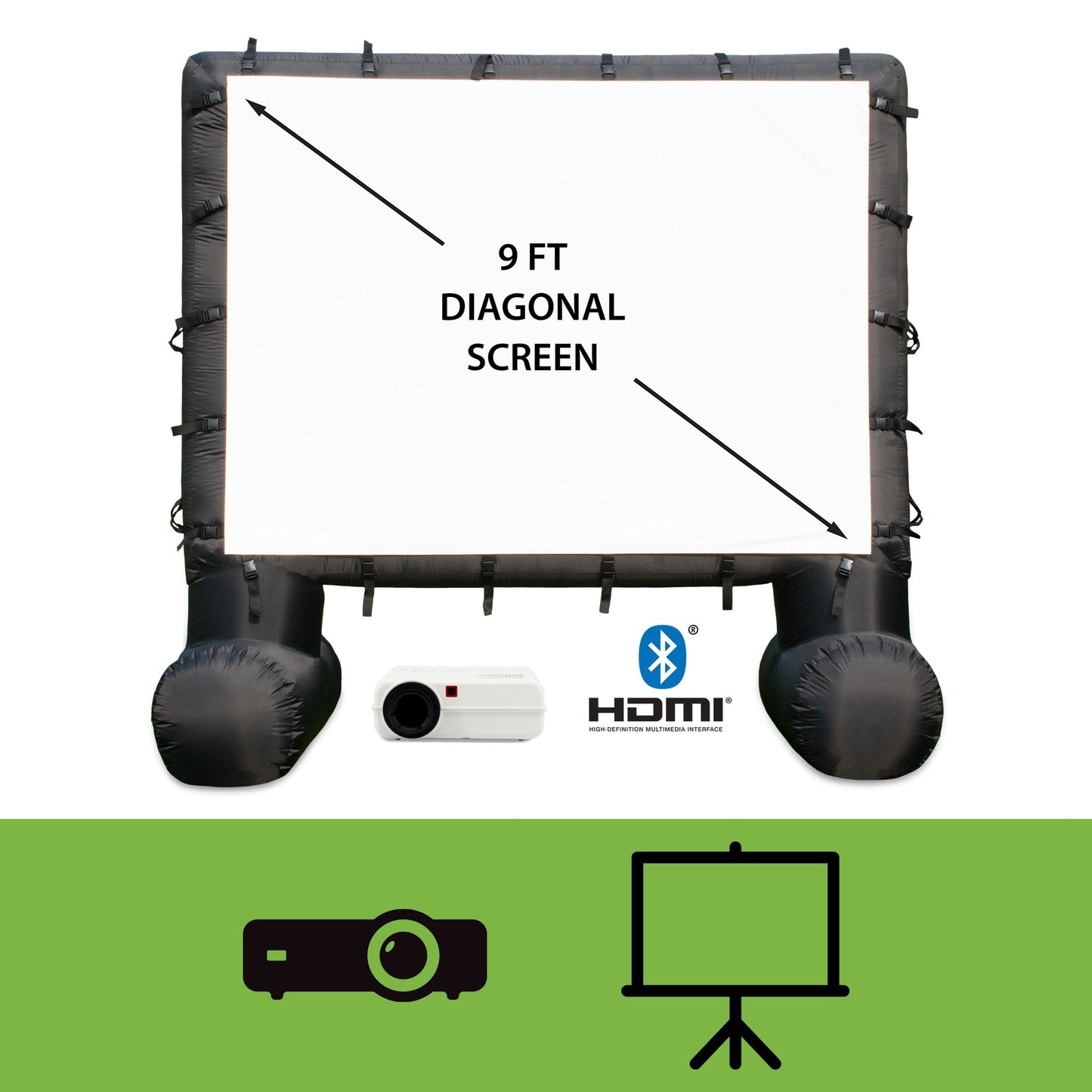 Total HomeFX 1500 Lumen Outdoor-Kino-Set mit aufblasbarer Leinwand