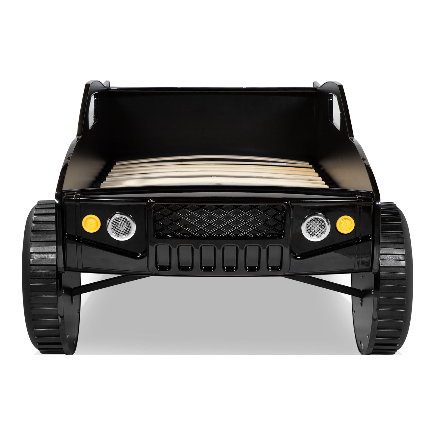Toto Modernes schwarzes Twin-Geländewagen-Kinderbett mit Rädern von Furniture of America