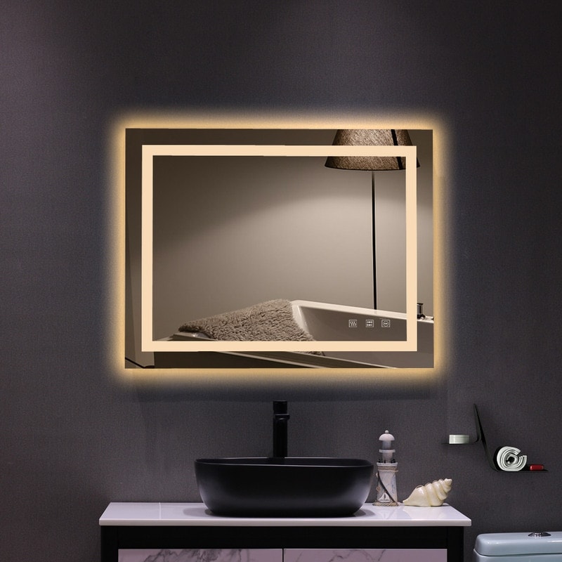 Touch-LED-Badezimmerspiegel, dreifarbige Dimmlichter
