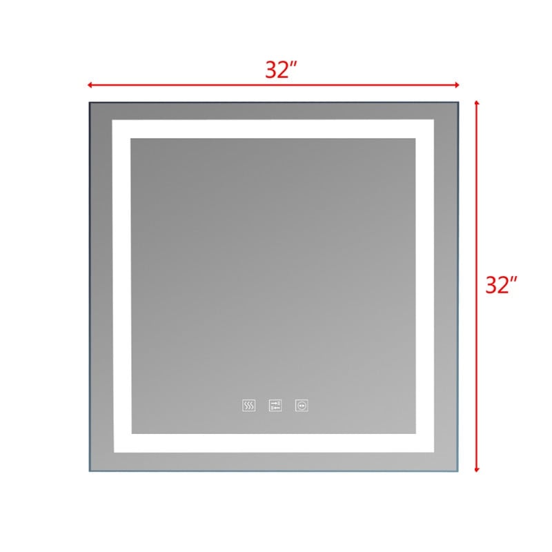 Touch-LED-Badezimmerspiegel, dreifarbige Dimmlichter