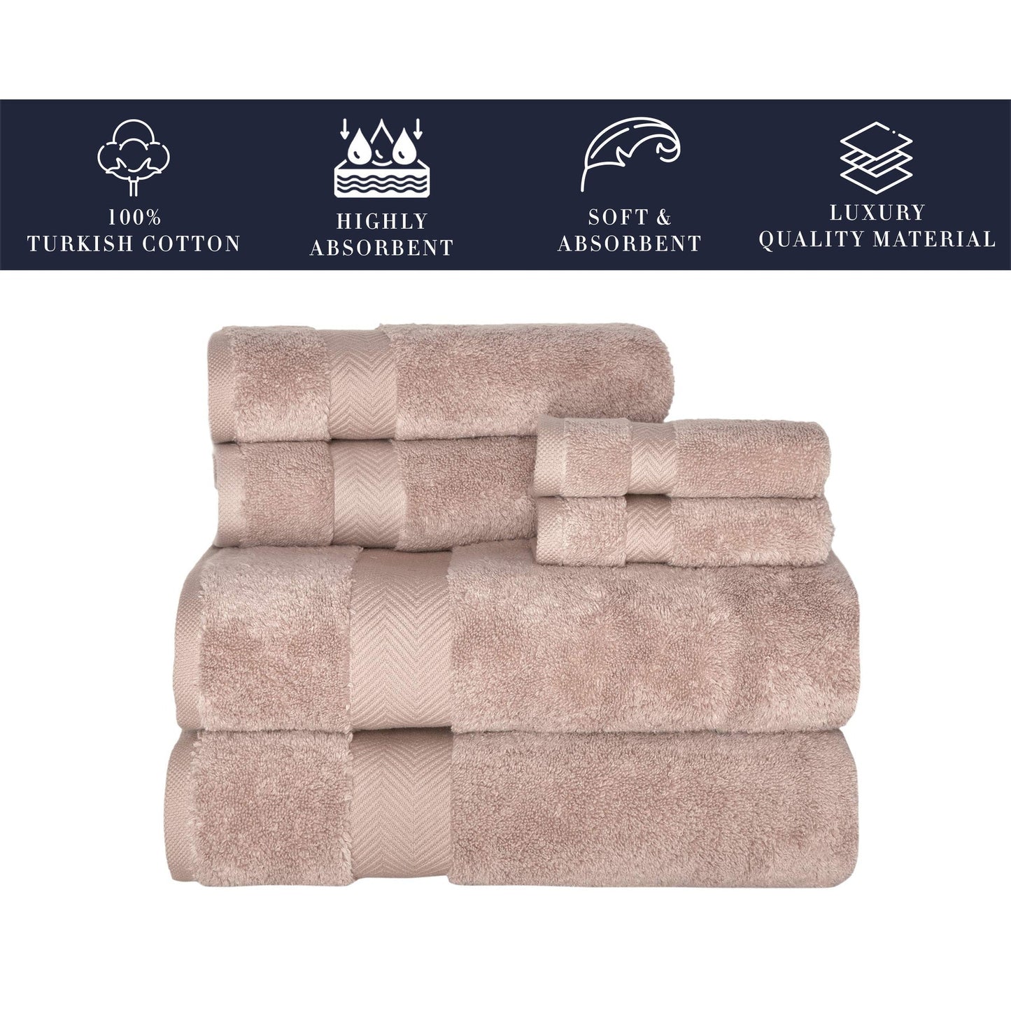 Towels Beyond Becci Handtuchset aus türkischer Baumwolle und schnelltrocknende, ultraweiche, super saugfähige Badetücher und 6er-Set
