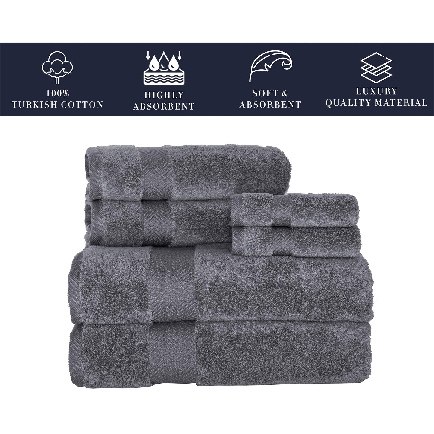 Towels Beyond Becci Handtuchset aus türkischer Baumwolle und schnelltrocknende, ultraweiche, super saugfähige Badetücher und 6er-Set