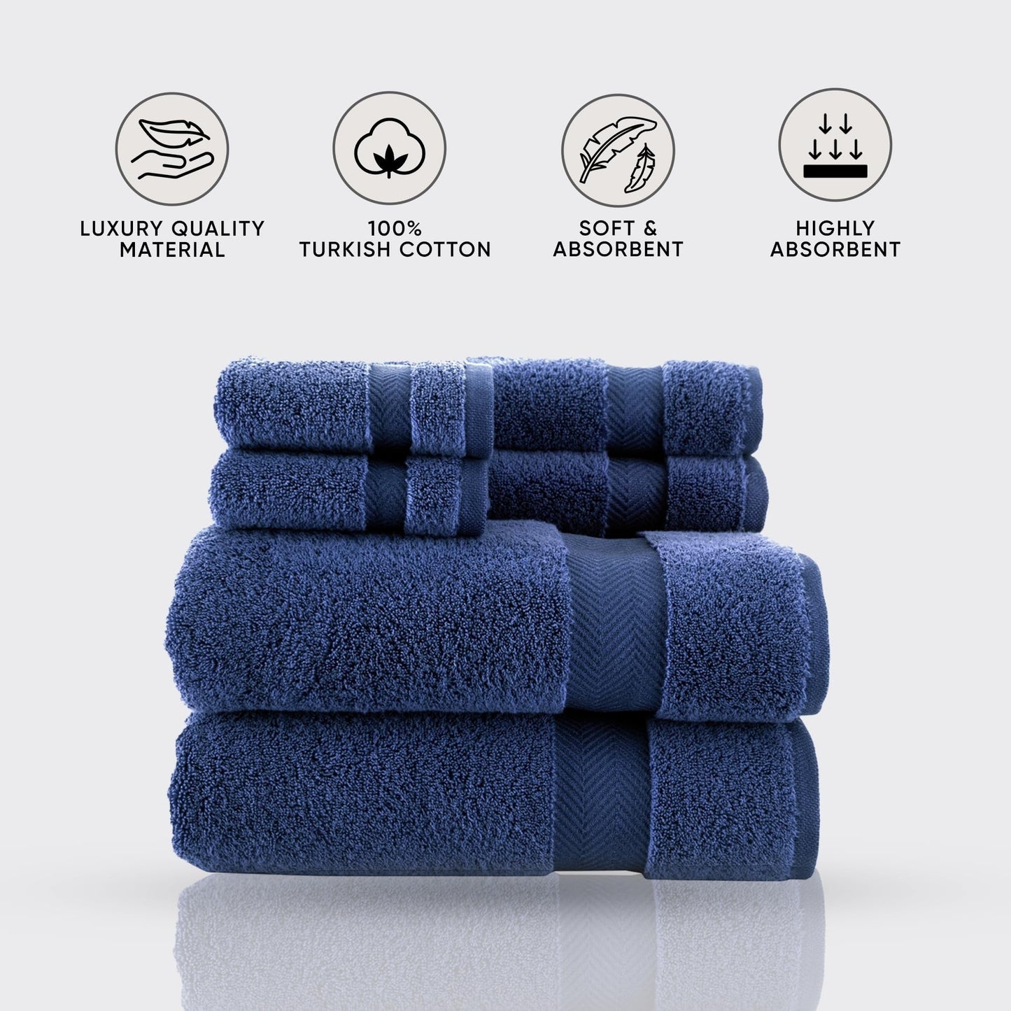 Towels Beyond Becci Handtuchset aus türkischer Baumwolle und schnelltrocknende, ultraweiche, super saugfähige Badetücher und 6er-Set