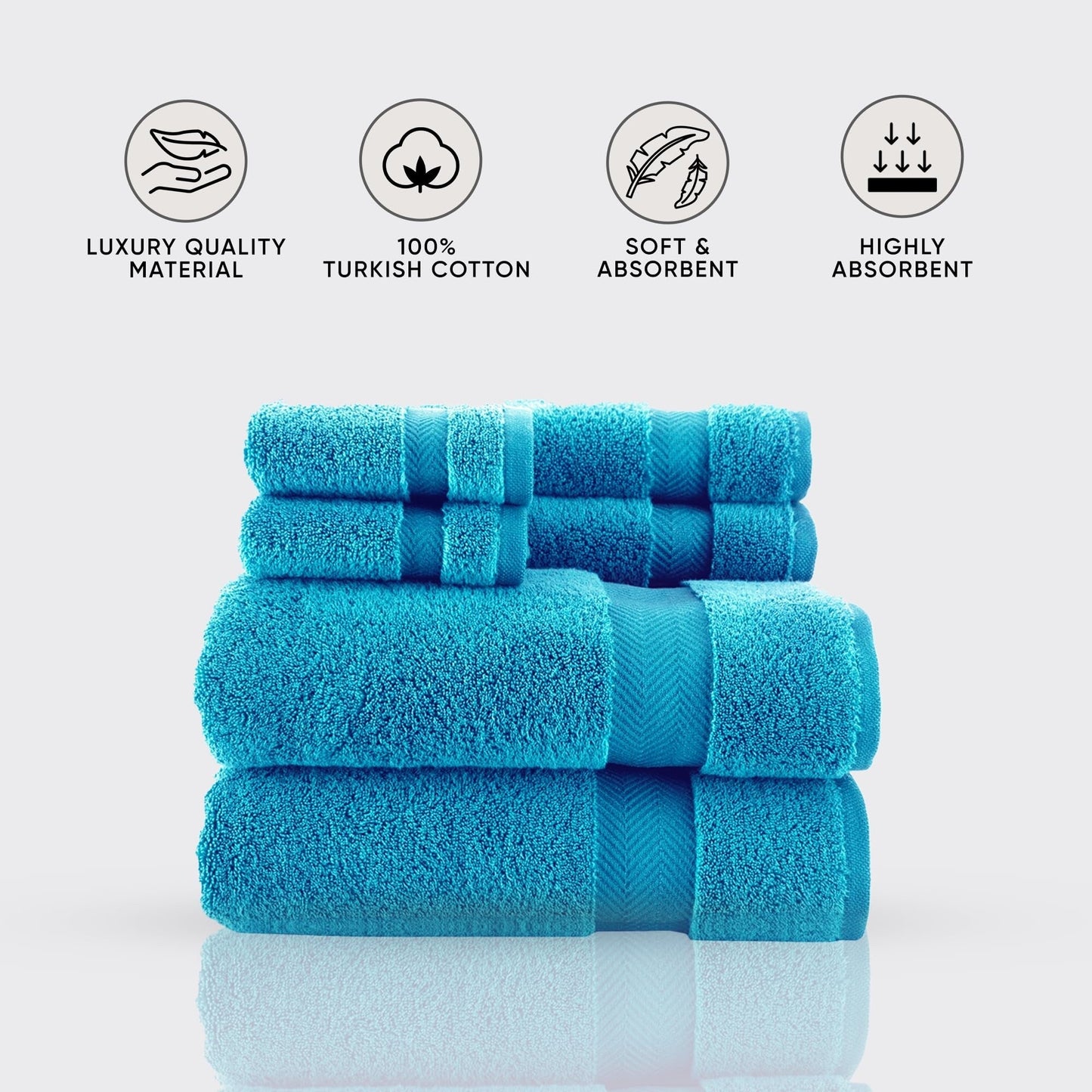 Towels Beyond Becci Handtuchset aus türkischer Baumwolle und schnelltrocknende, ultraweiche, super saugfähige Badetücher und 6er-Set