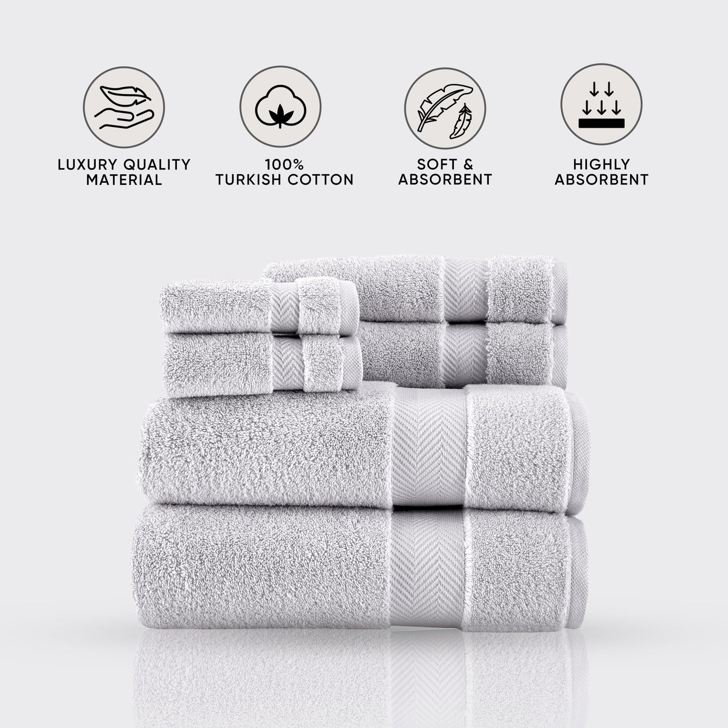 Towels Beyond Becci Handtuchset aus türkischer Baumwolle und schnelltrocknende, ultraweiche, super saugfähige Badetücher und 6er-Set