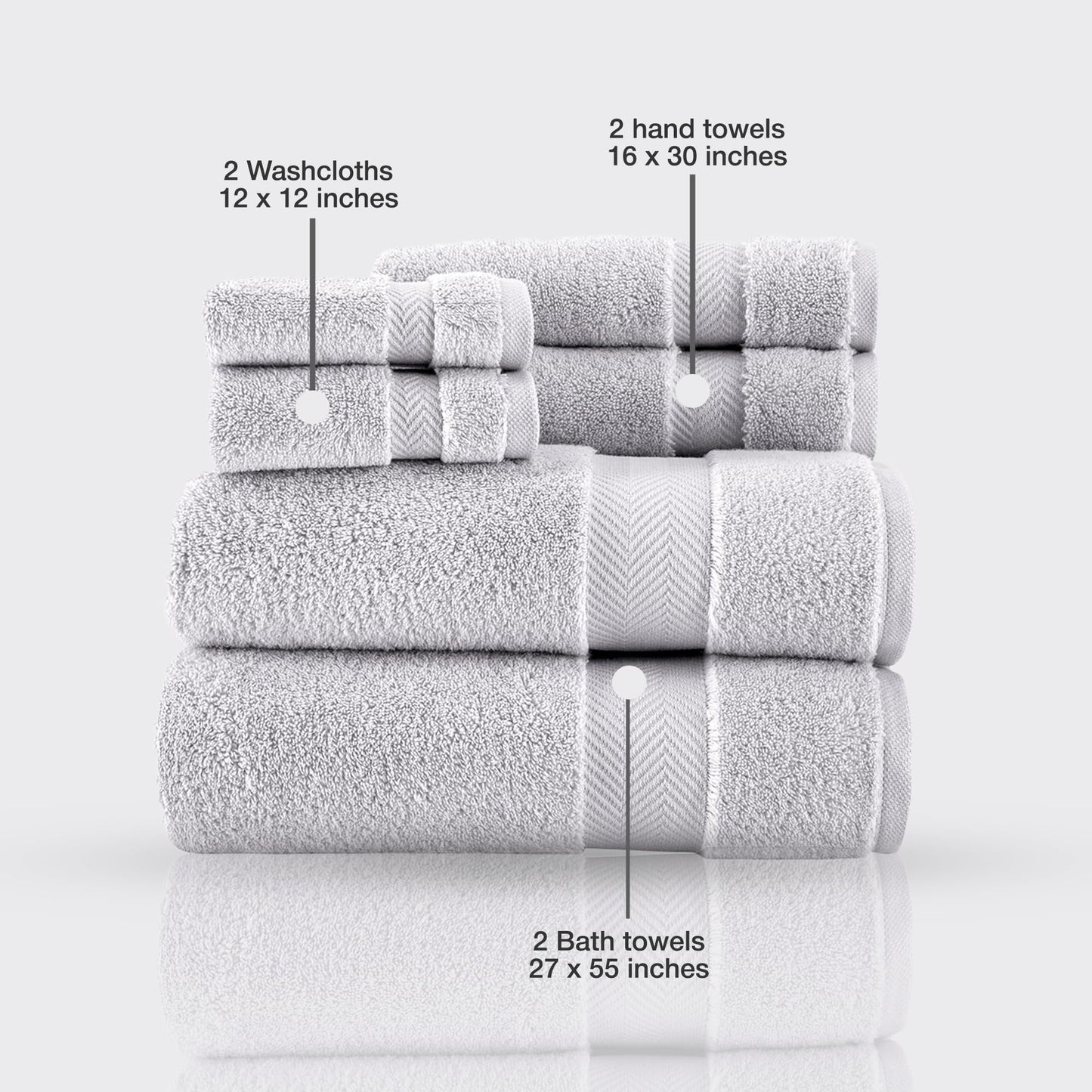 Towels Beyond Becci Handtuchset aus türkischer Baumwolle und schnelltrocknende, ultraweiche, super saugfähige Badetücher und 6er-Set