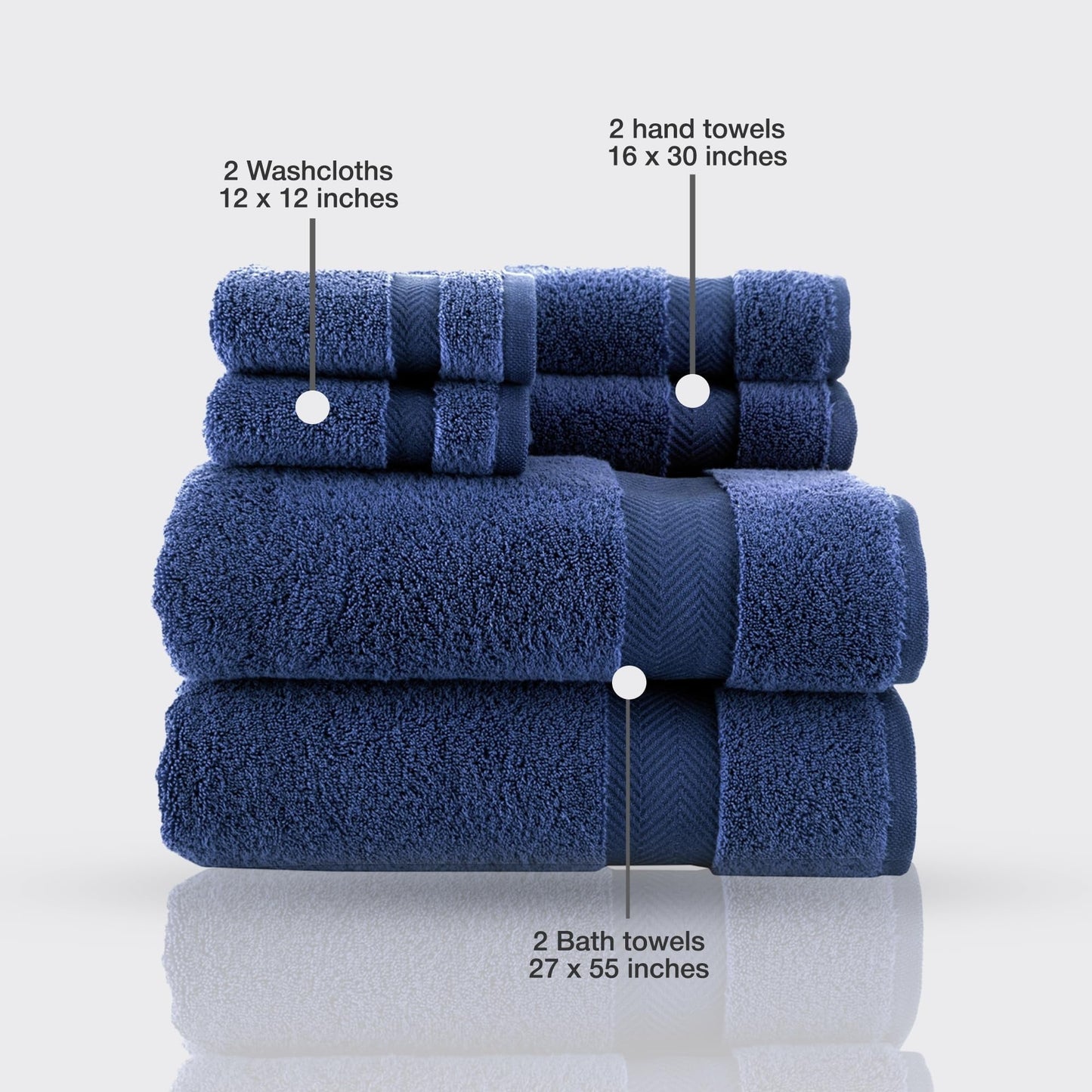 Towels Beyond Becci Handtuchset aus türkischer Baumwolle und schnelltrocknende, ultraweiche, super saugfähige Badetücher und 6er-Set
