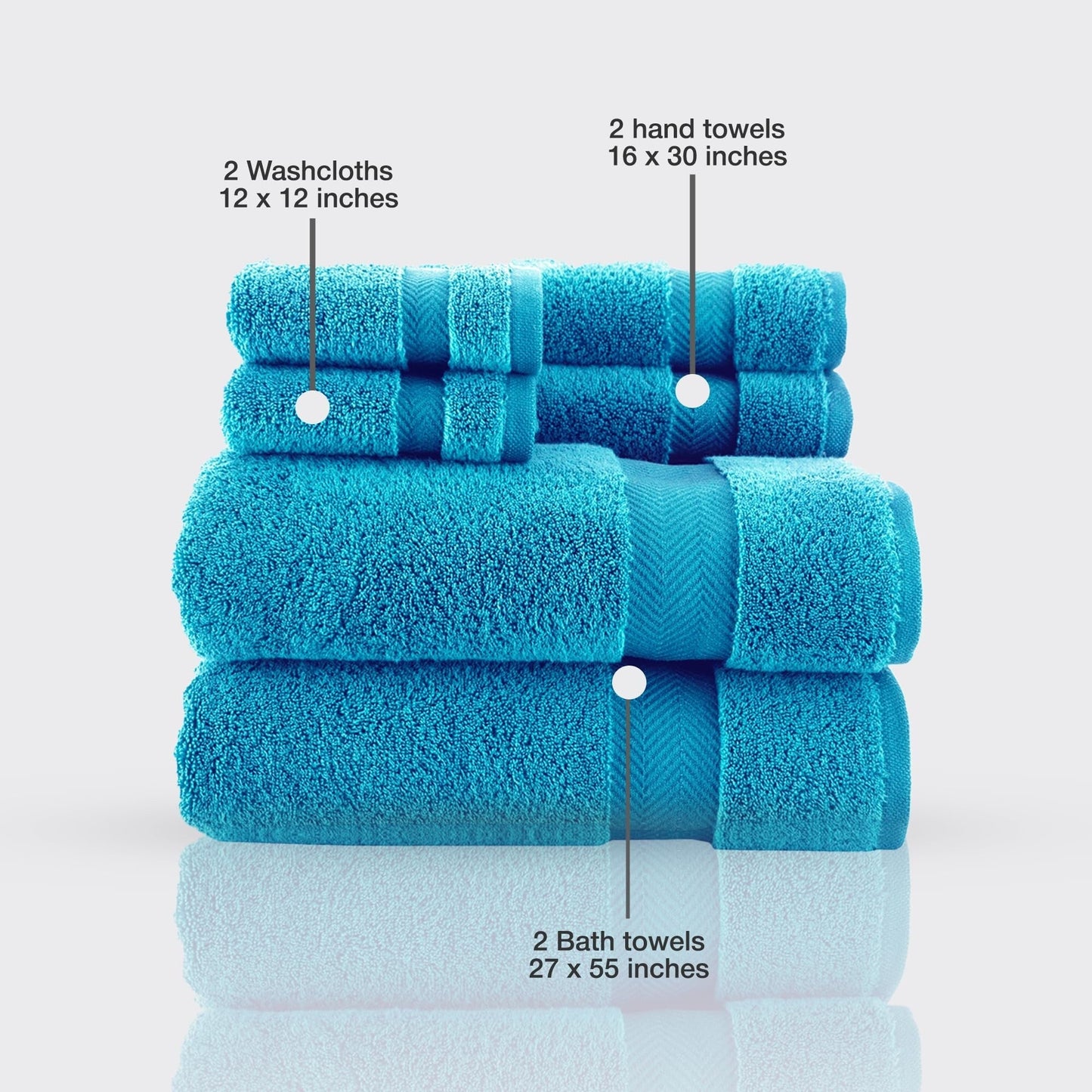 Towels Beyond Becci Handtuchset aus türkischer Baumwolle und schnelltrocknende, ultraweiche, super saugfähige Badetücher und 6er-Set