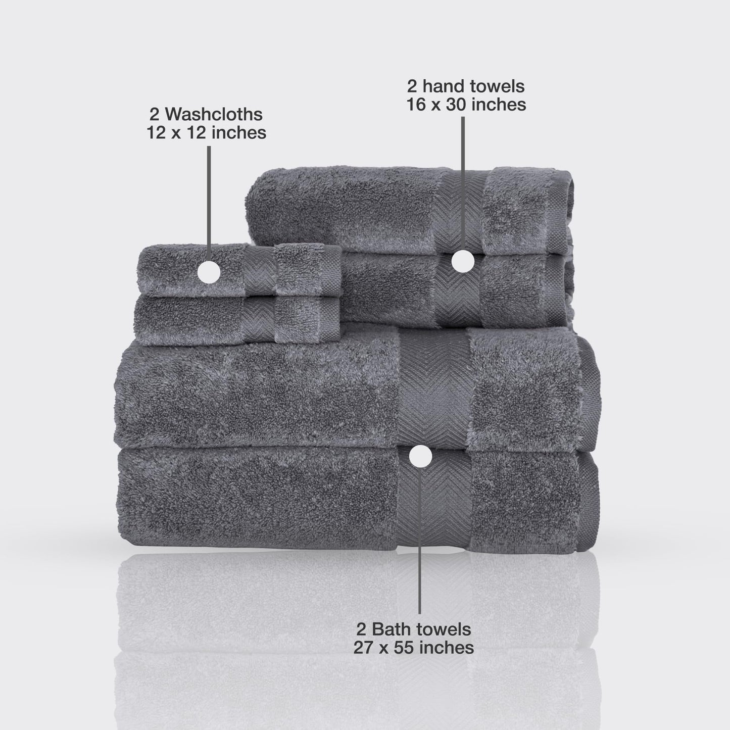 Towels Beyond Becci Handtuchset aus türkischer Baumwolle und schnelltrocknende, ultraweiche, super saugfähige Badetücher und 6er-Set