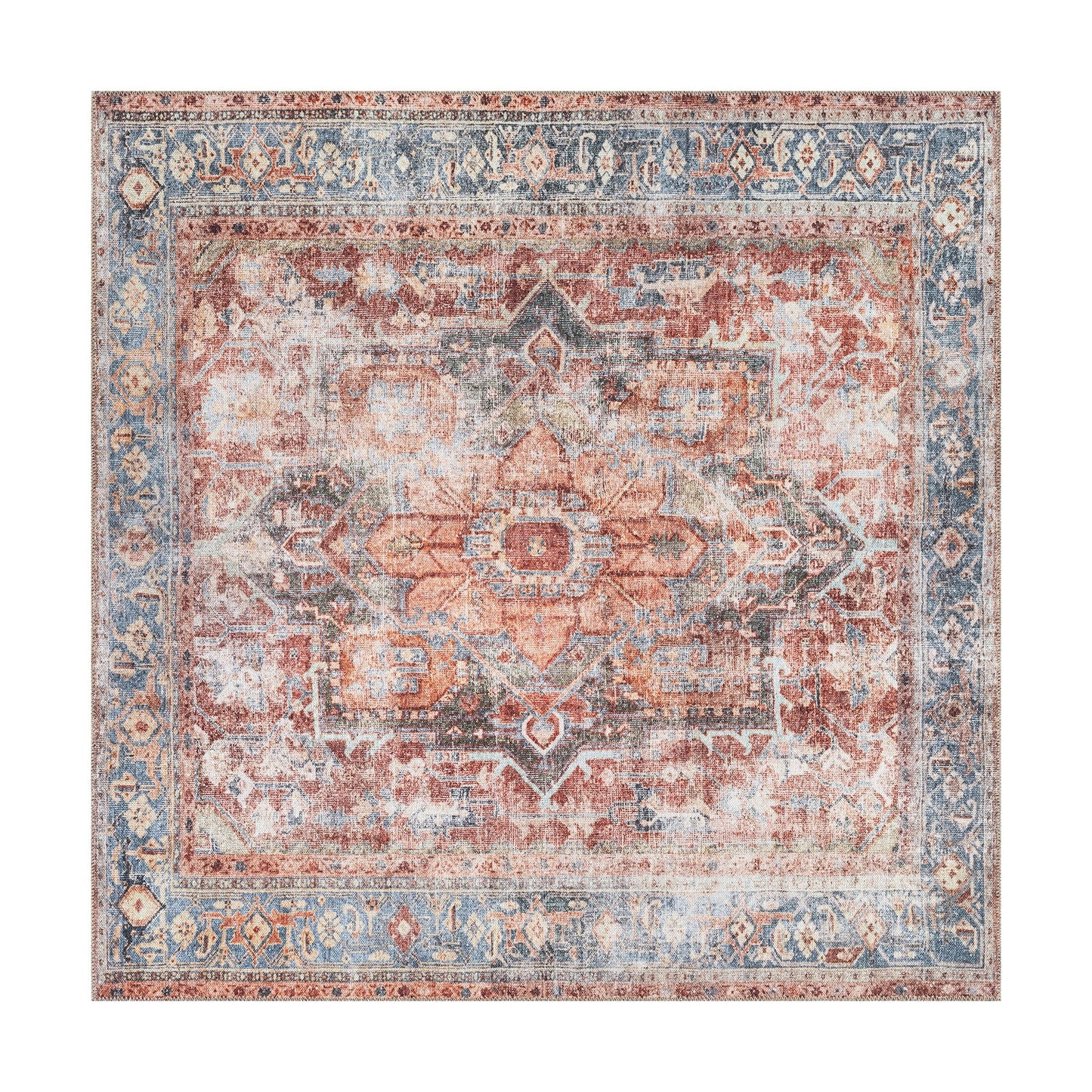 Traditioneller, maschinenwaschbarer Teppich im Used-Look
